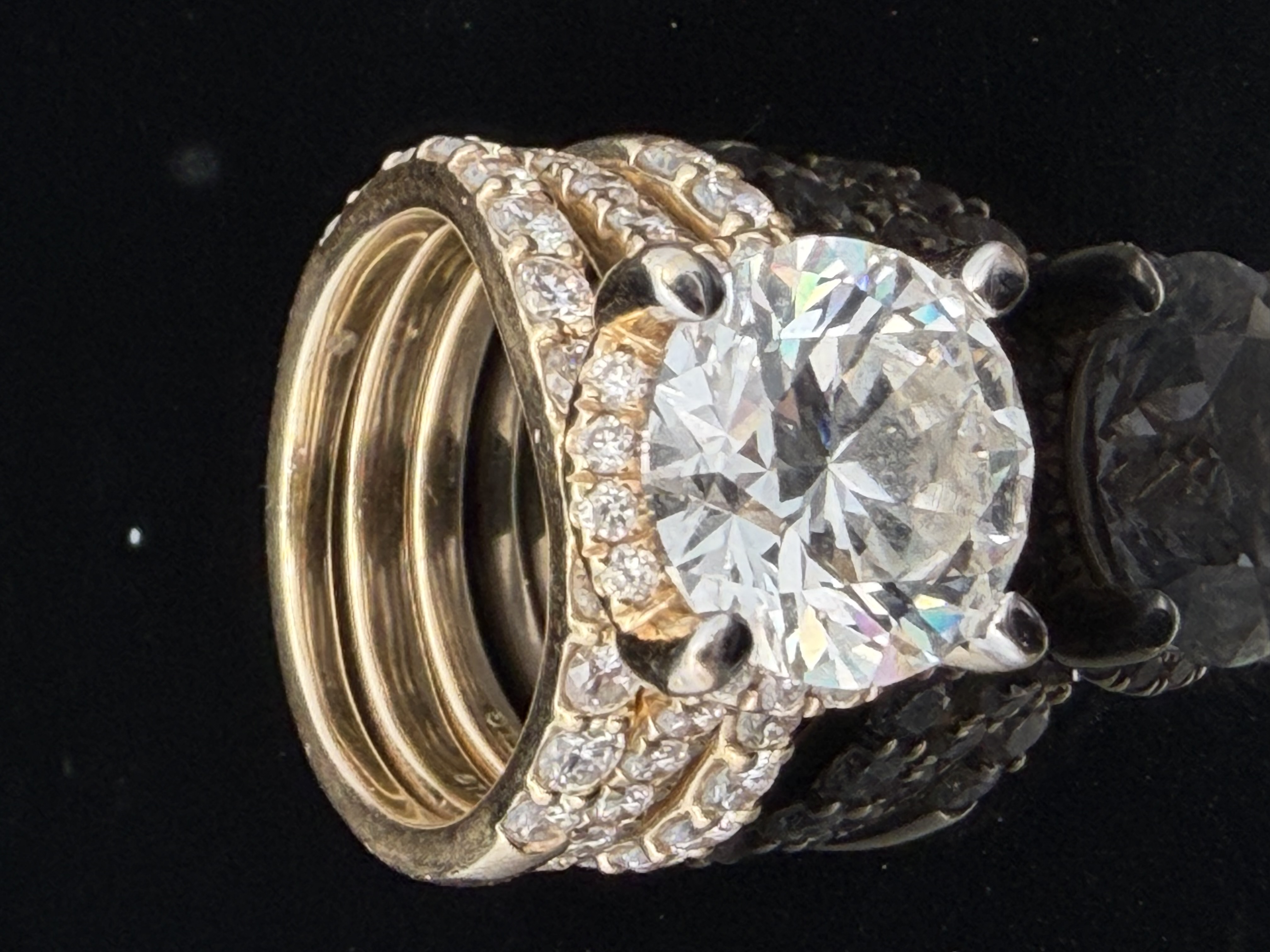 14K Yellow Gold 6.50ct Lab Grown Diamond Ring Set
