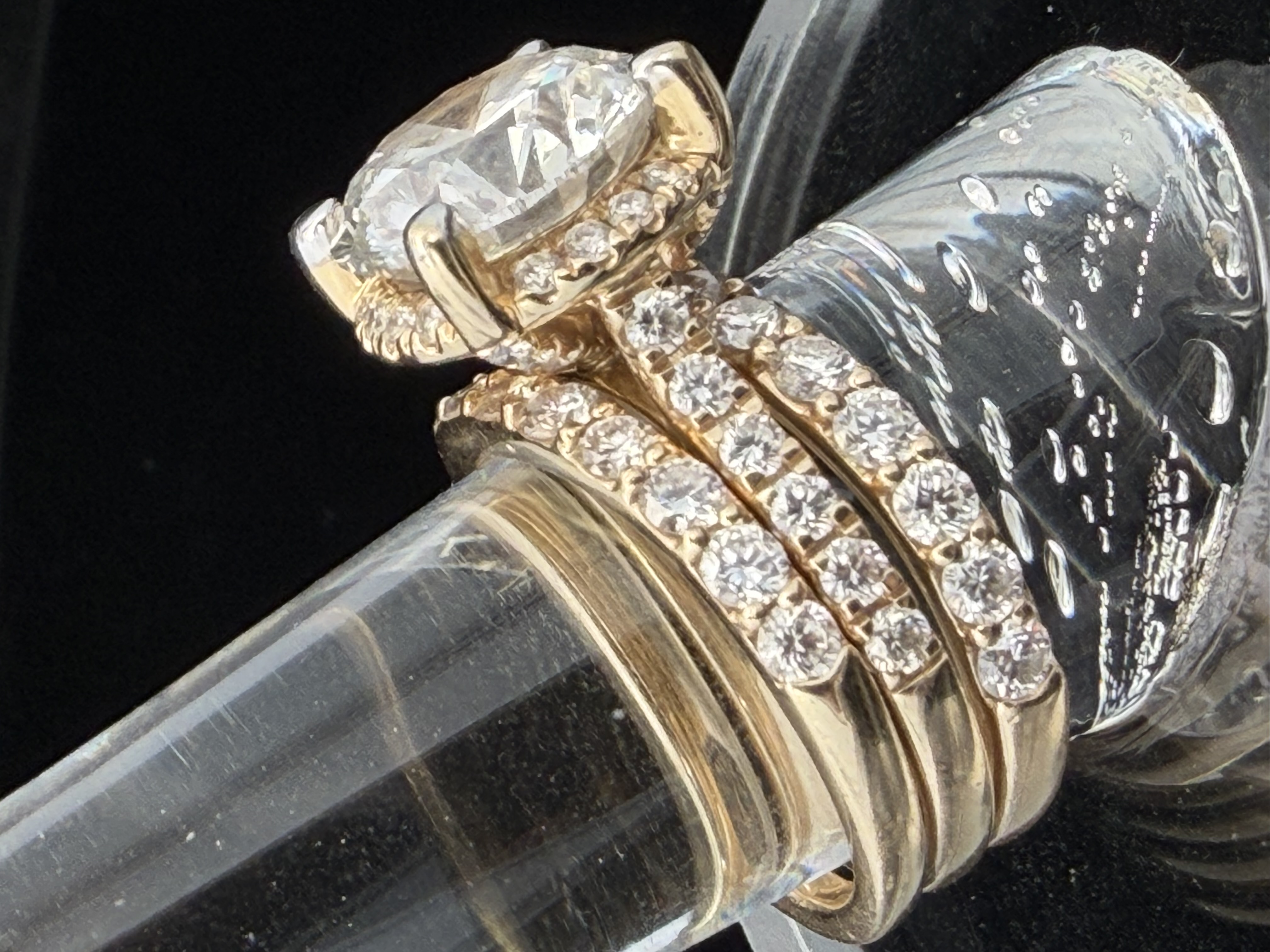 14K Yellow Gold 6.50ct Lab Grown Diamond Ring Set