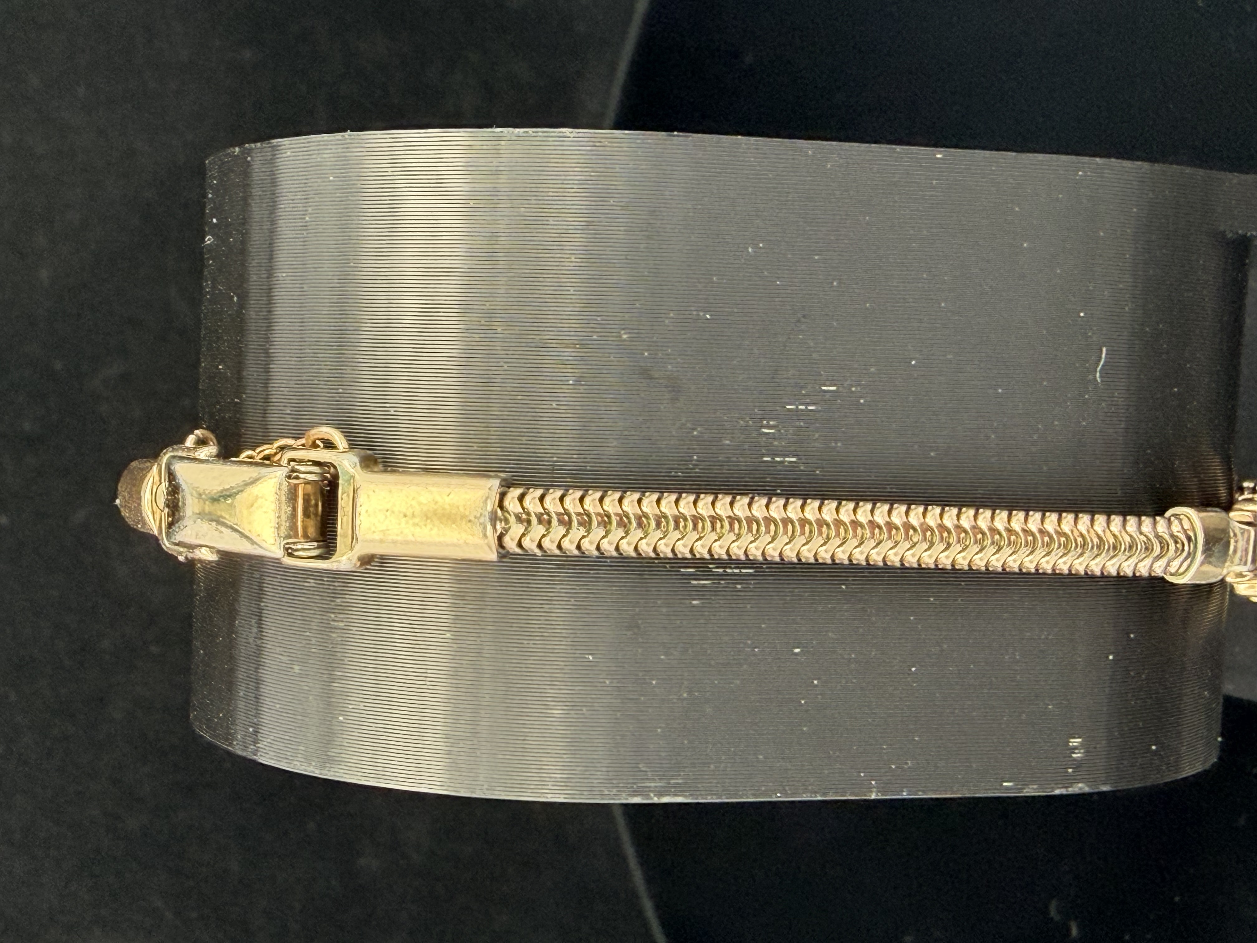 Estate Natural Diamond Baguette and Round Diamond Line Bracelet