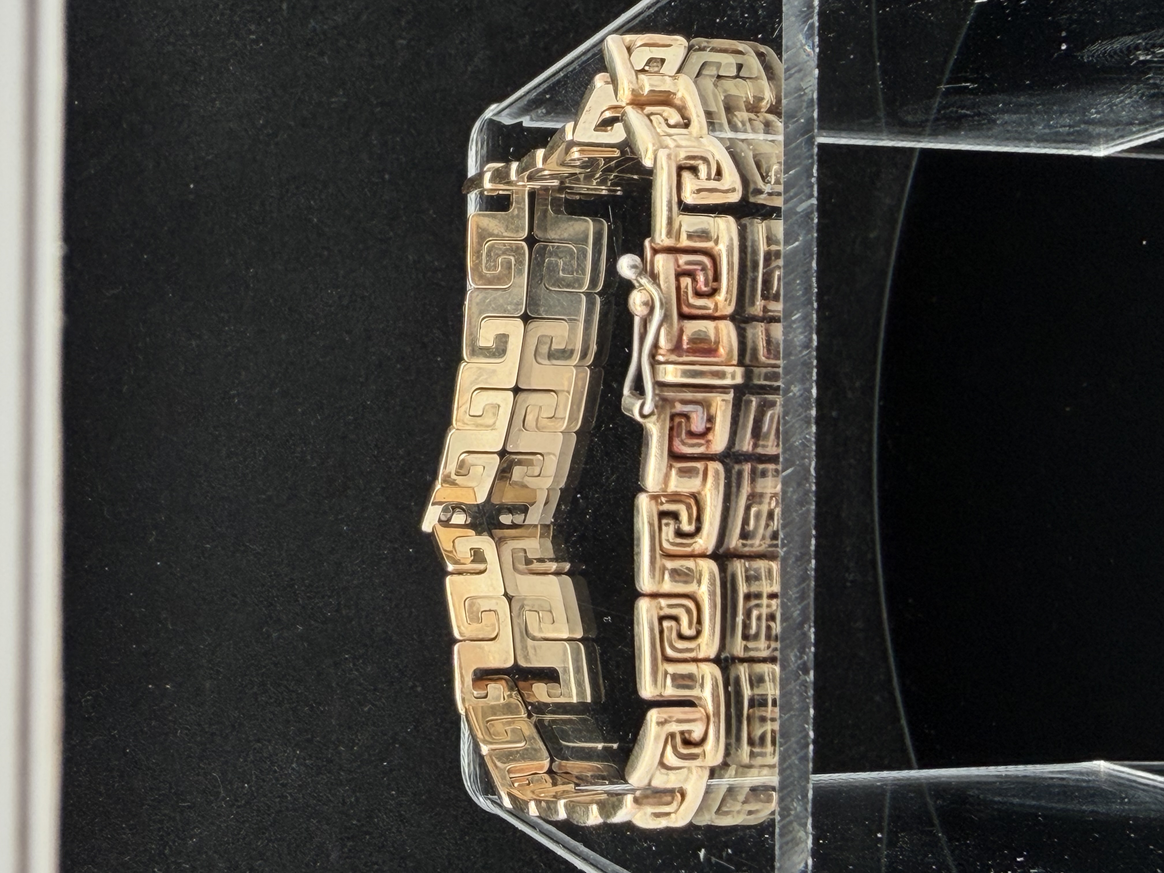 Italian 14K Yellow Gold Greek Key Design Bracelet