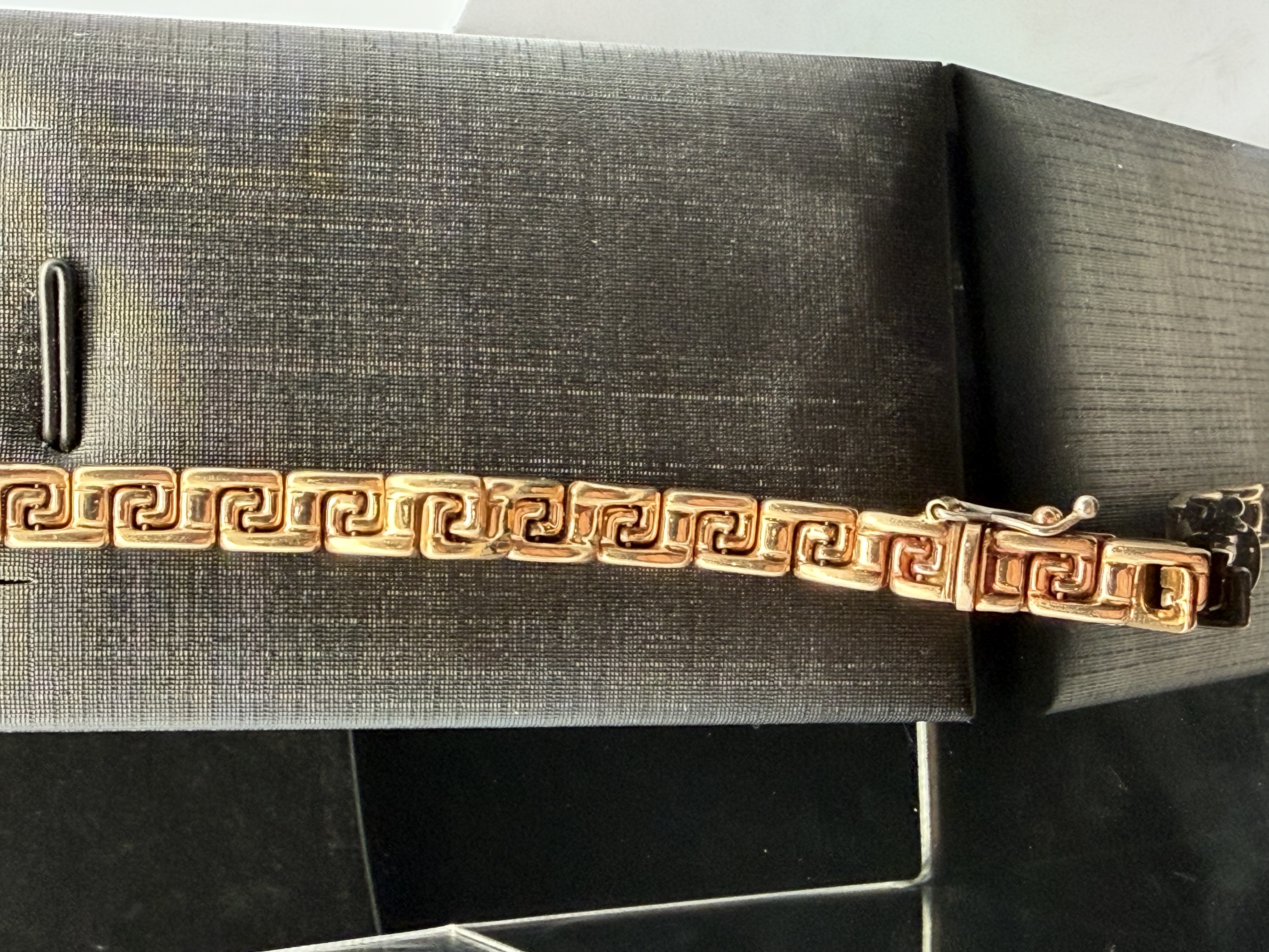 Italian 14K Yellow Gold Greek Key Design Bracelet