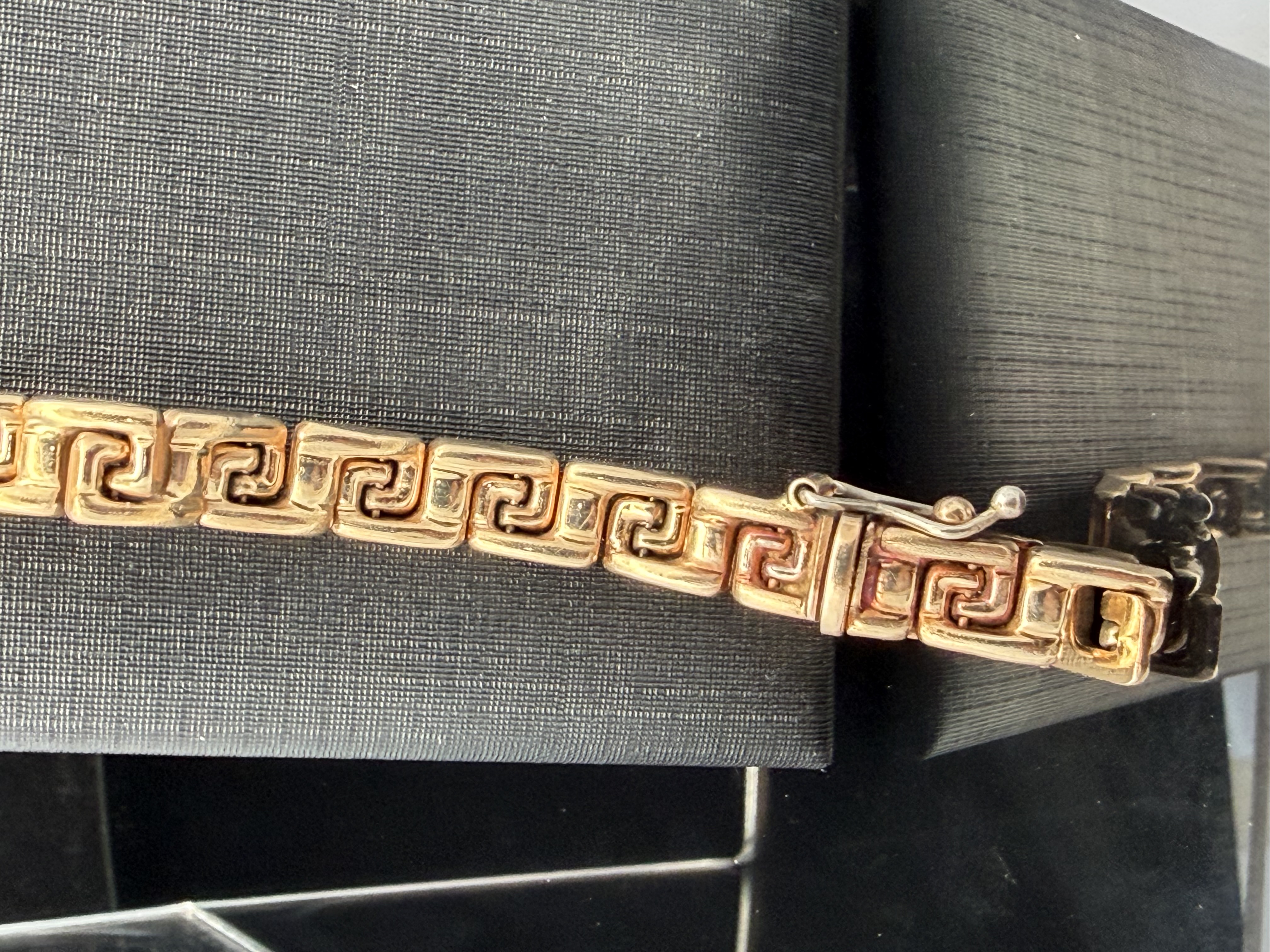 Italian 14K Yellow Gold Greek Key Design Bracelet