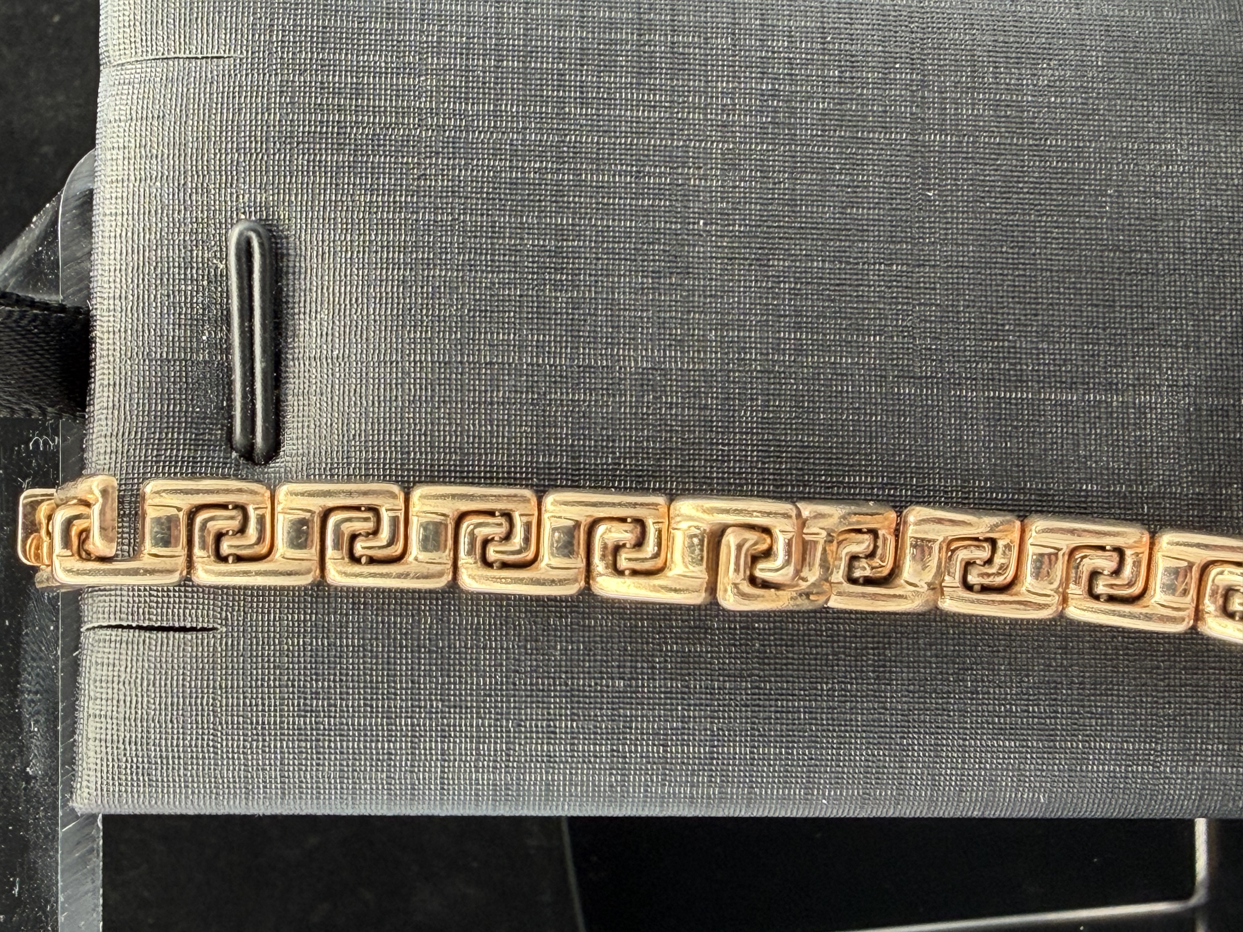 Italian 14K Yellow Gold Greek Key Design Bracelet