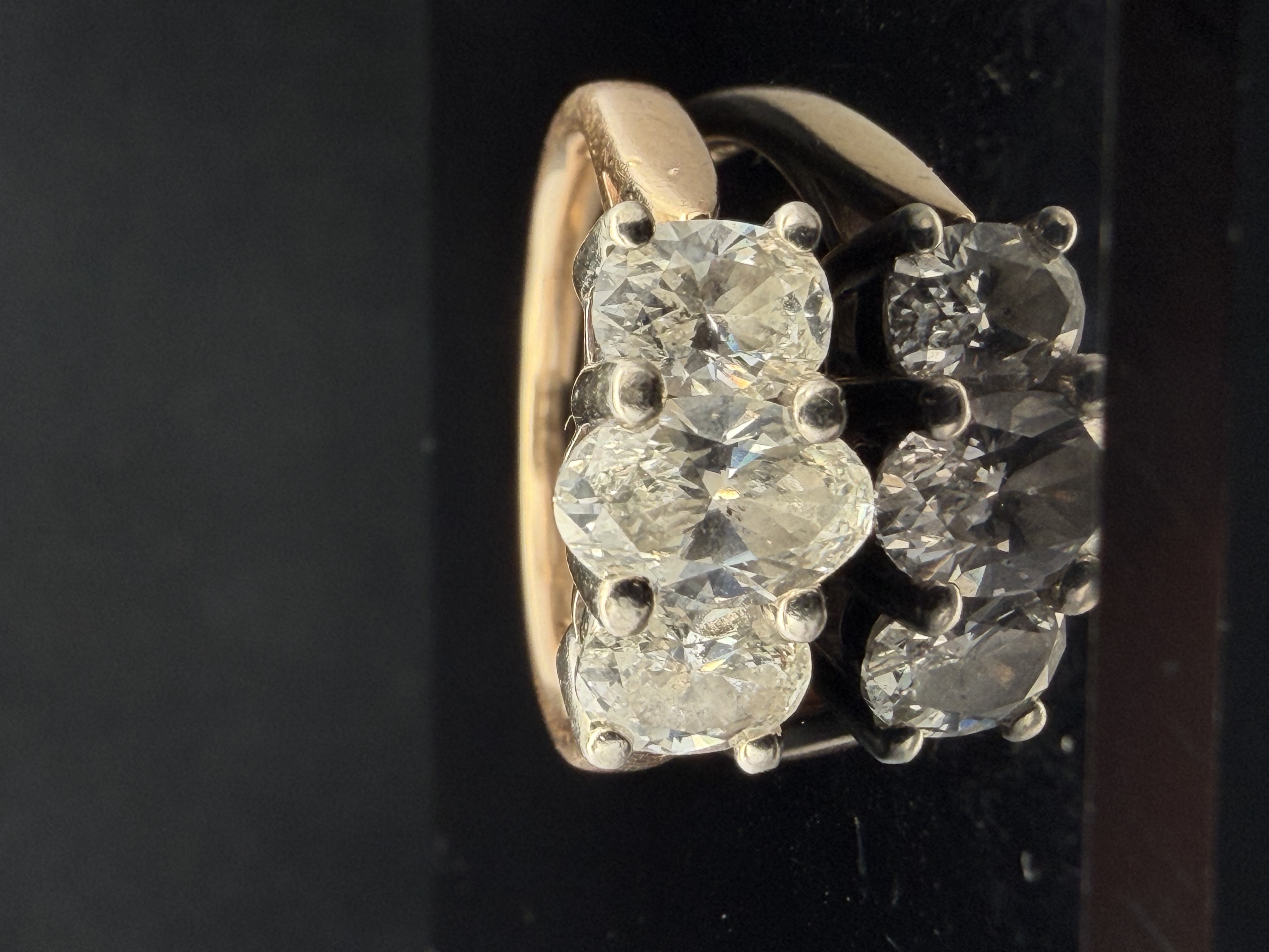 Certified 3 Stone Natural Diamond Ring