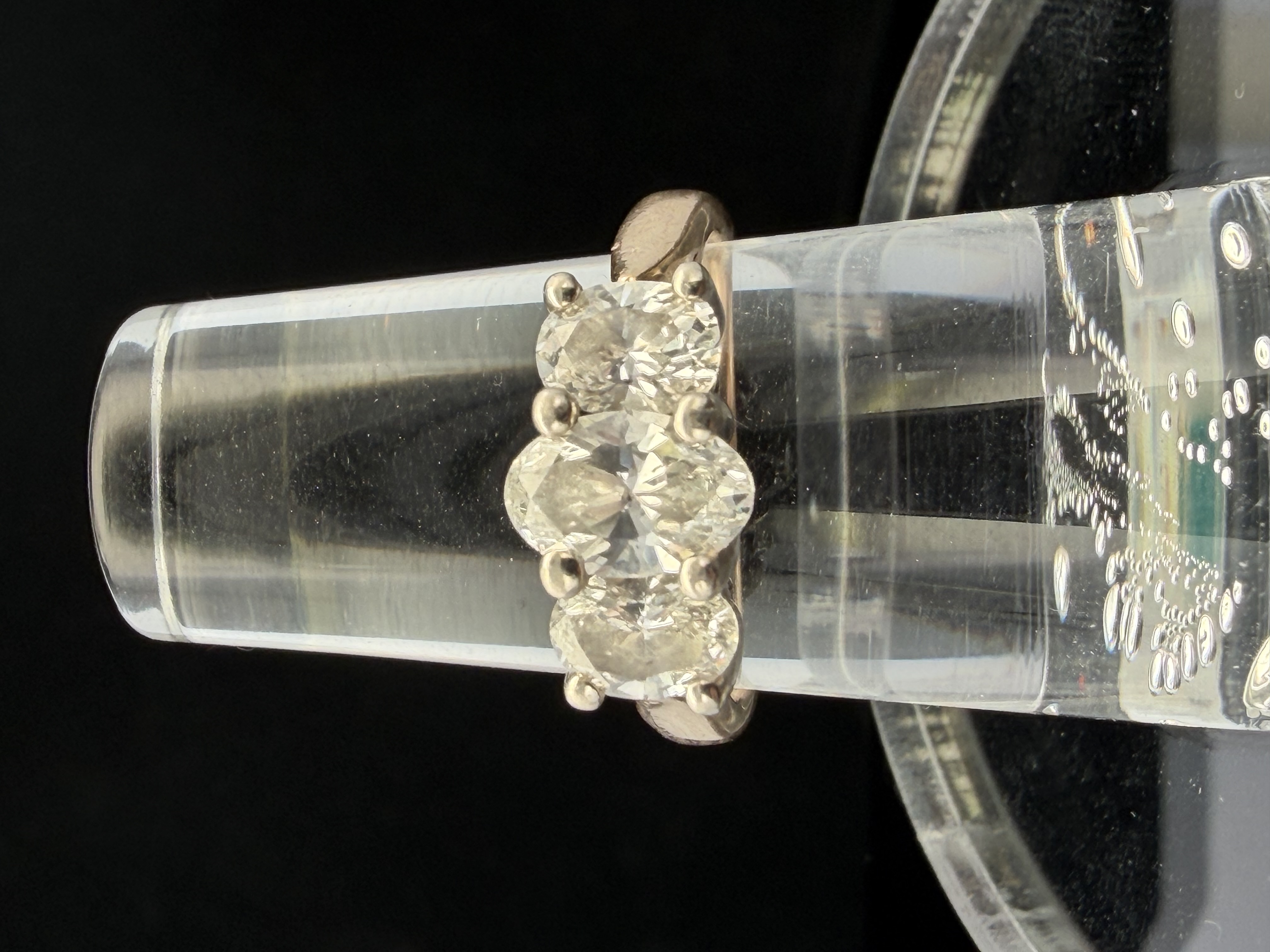 Certified 3 Stone Natural Diamond Ring