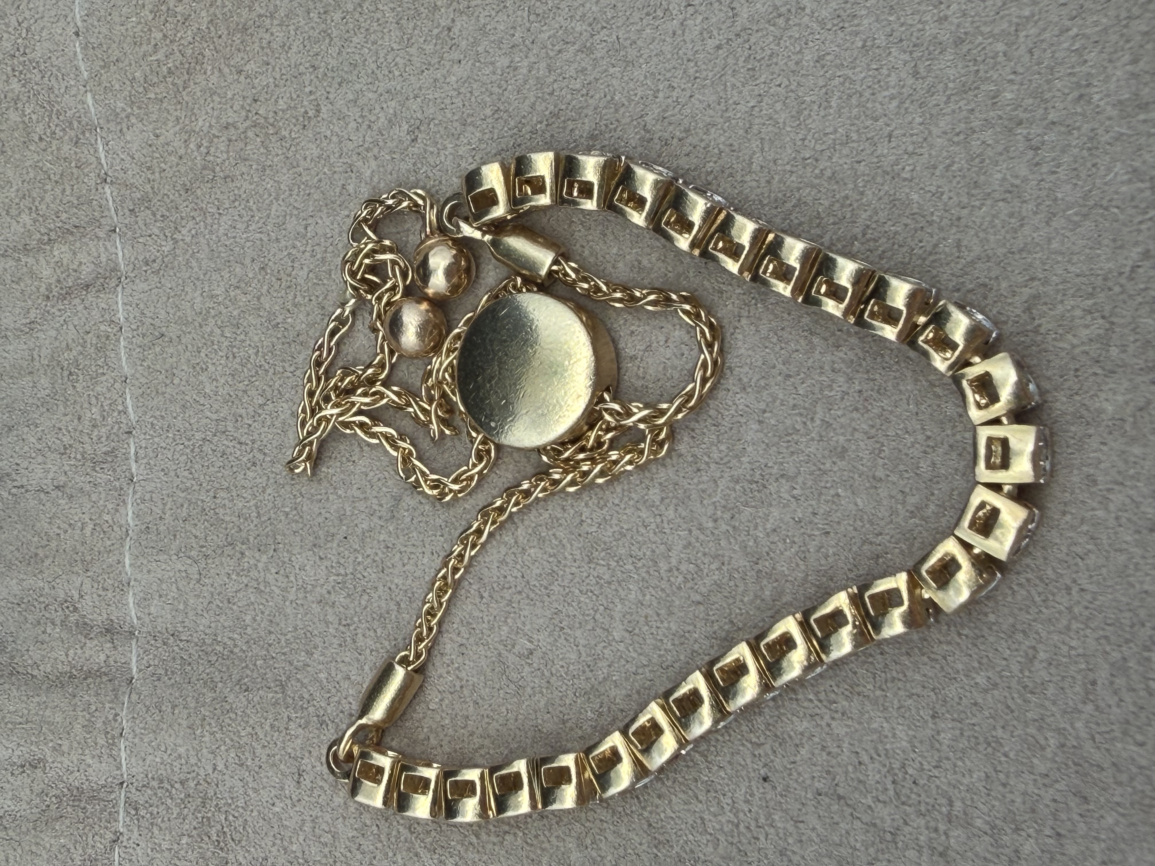 10K Yellow Gold Natural Diamond Tennis Bracelet