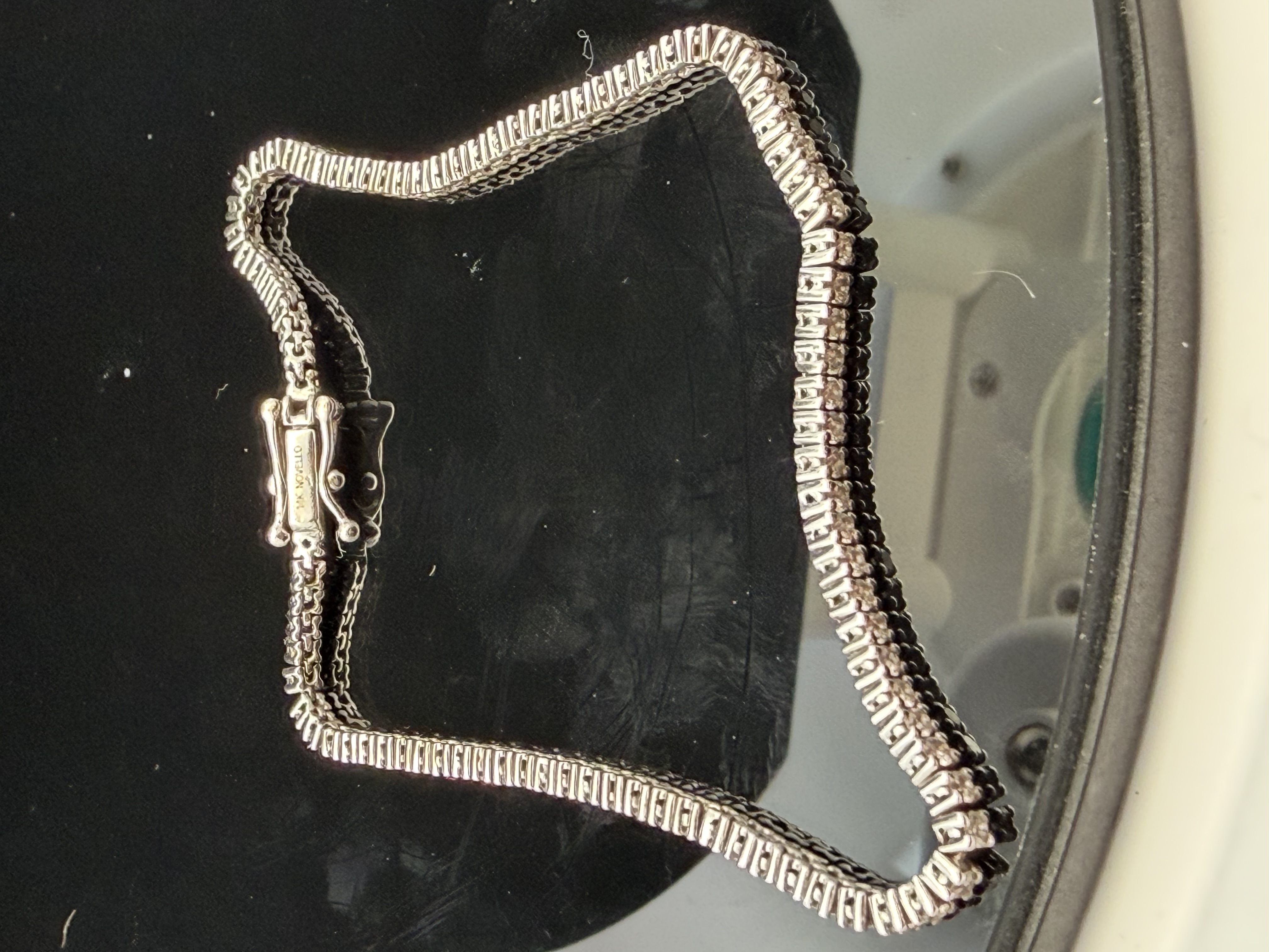 14K White Gold Natural Diamond Tennis Bracelet