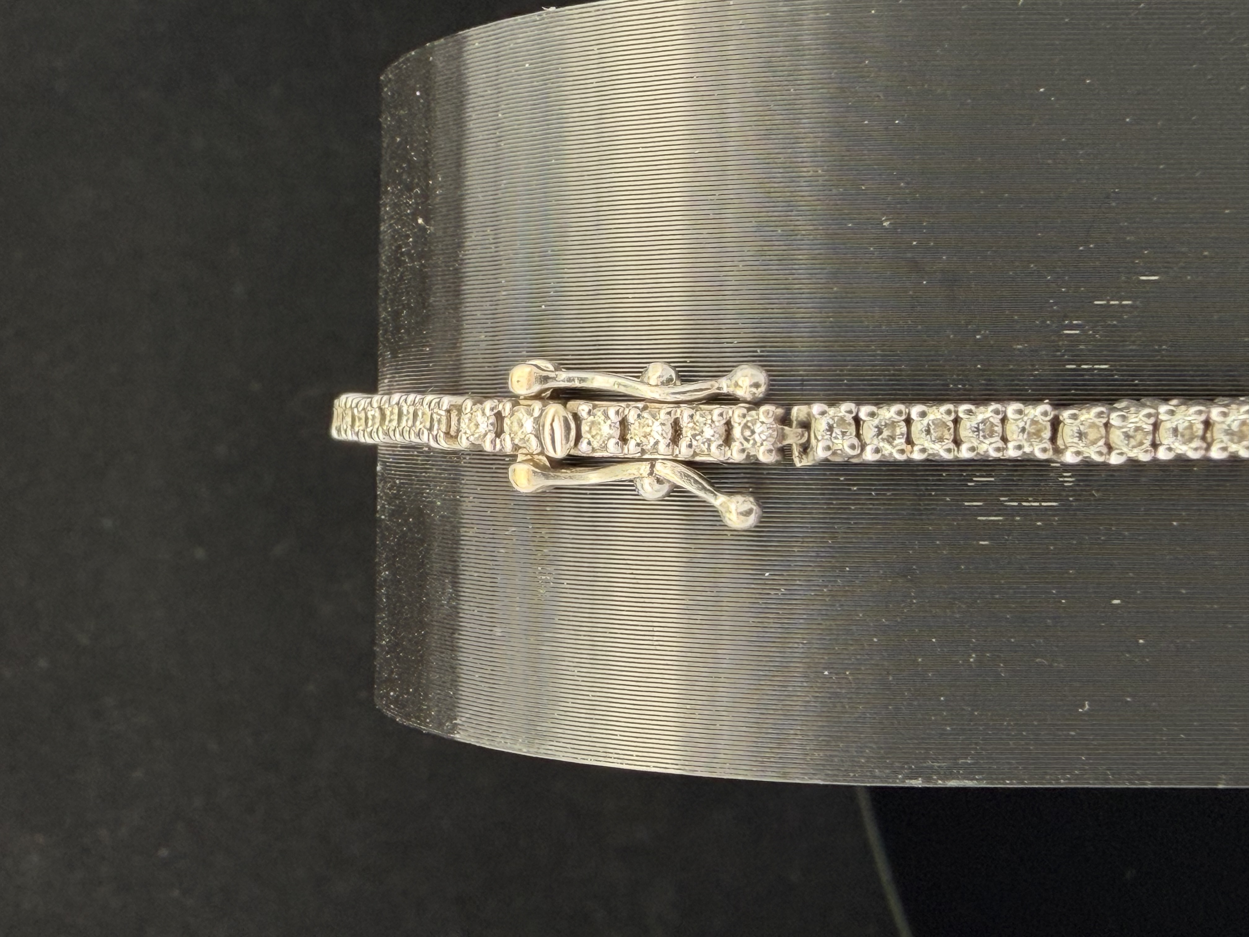 14K White Gold Natural Diamond Tennis Bracelet