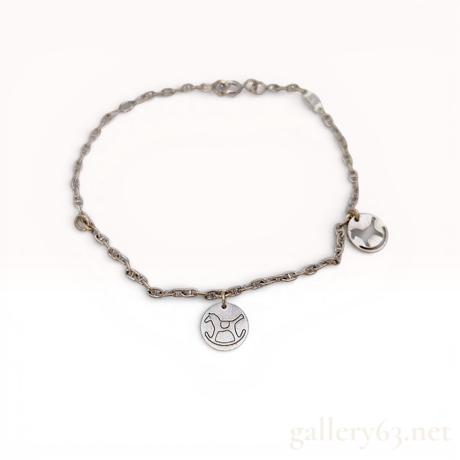 18K White Gold Hermès Rocking Horse Charm Bracelet
