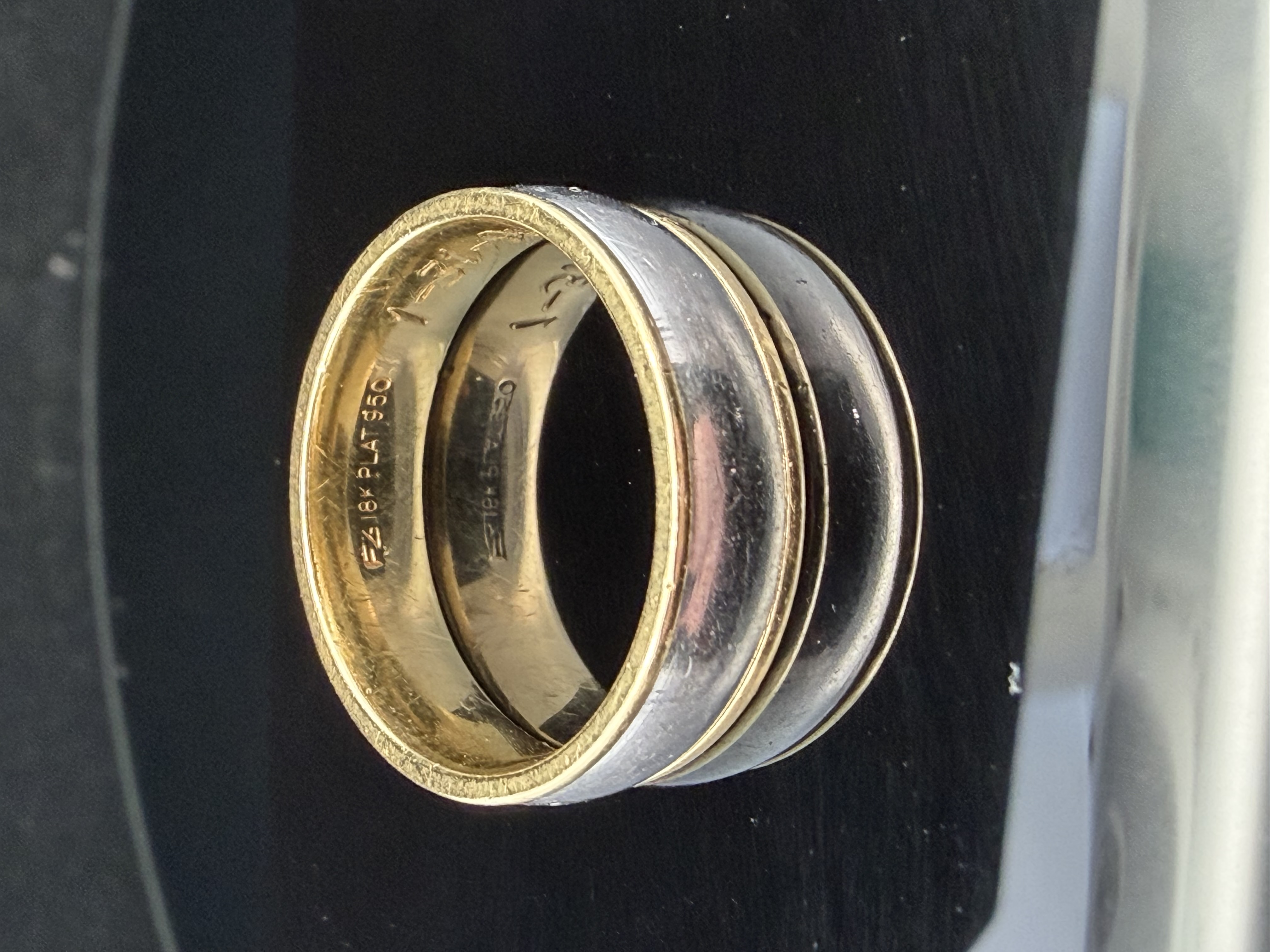 18K Yellow Gold and Platinum Band Ring