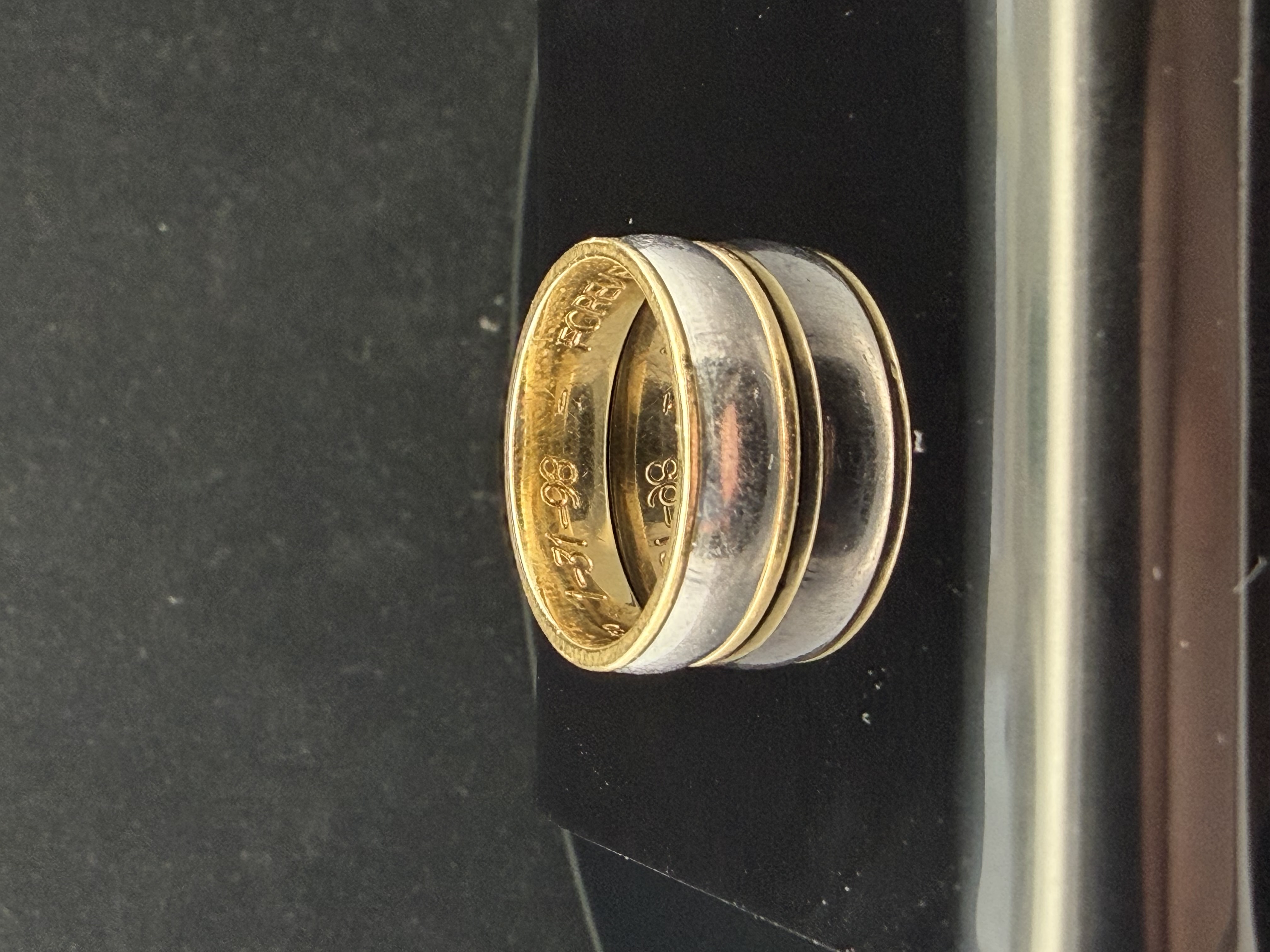 18K Yellow Gold and Platinum Band Ring