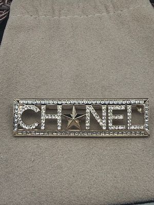 Chanel Star Logo Brooch. Good estate condition signed on the back.