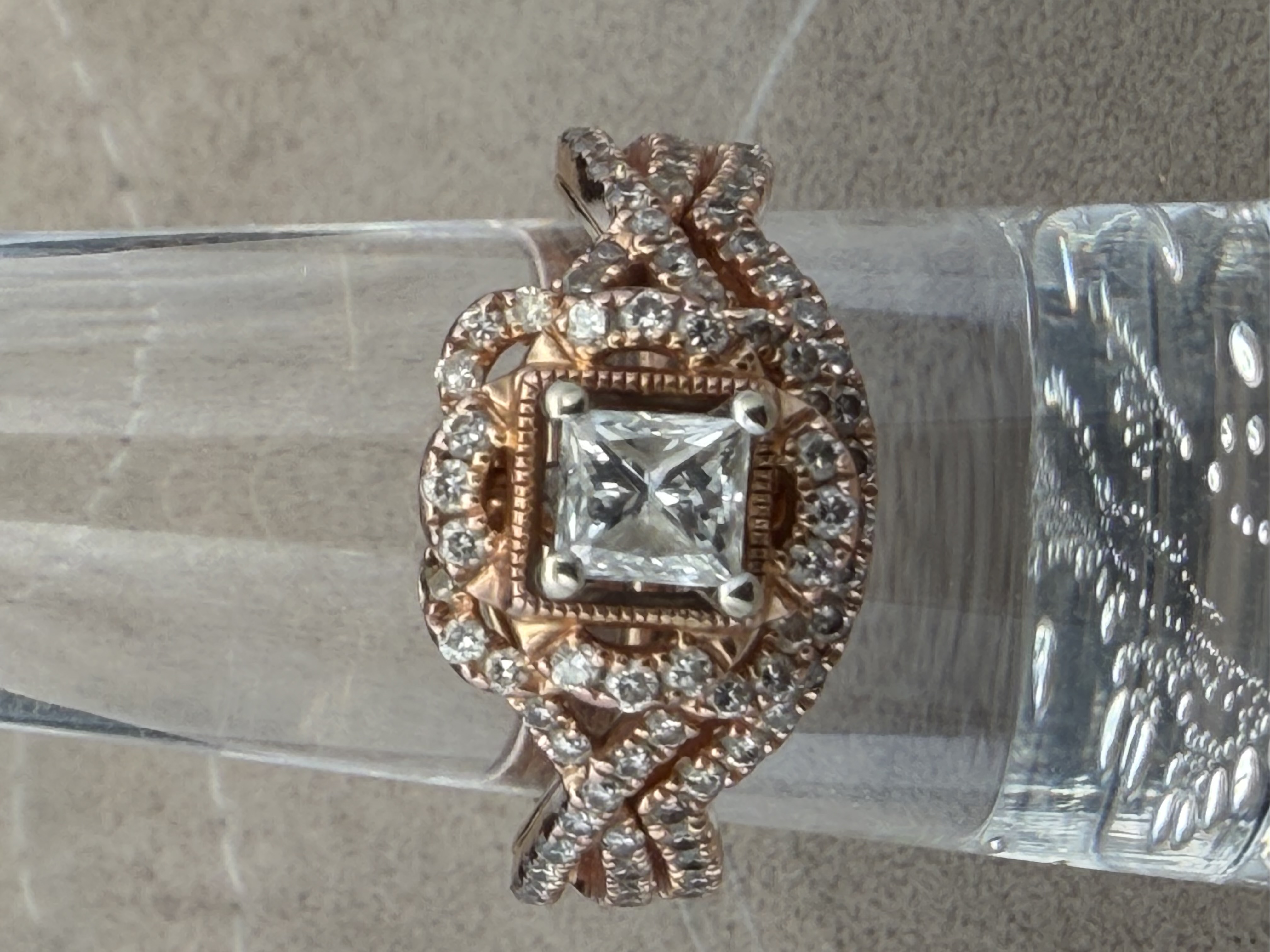 Designer Made 14K Rose Gold .46 Carat Natural Diamond Ring