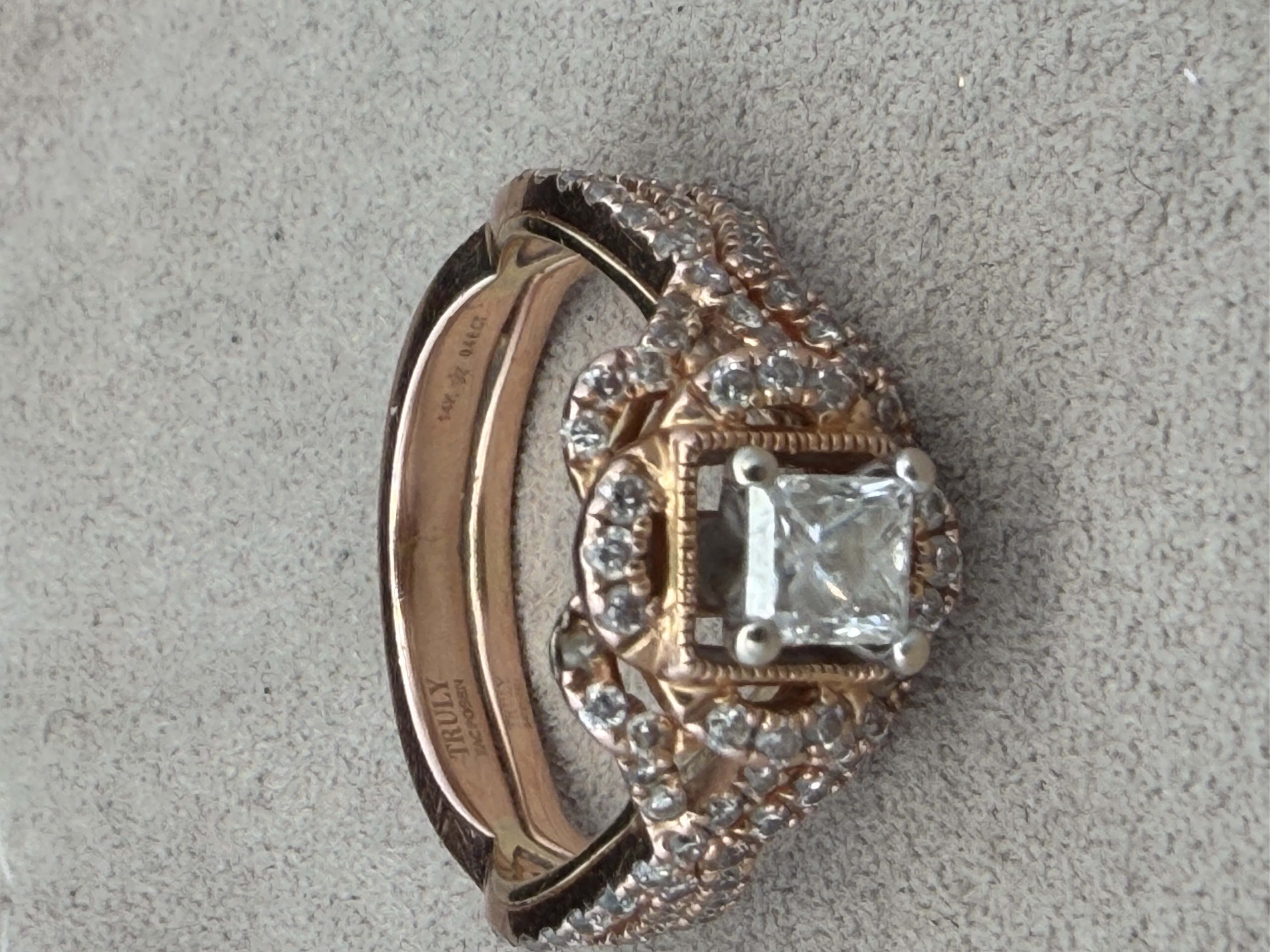 Designer Made 14K Rose Gold .46 Carat Natural Diamond Ring