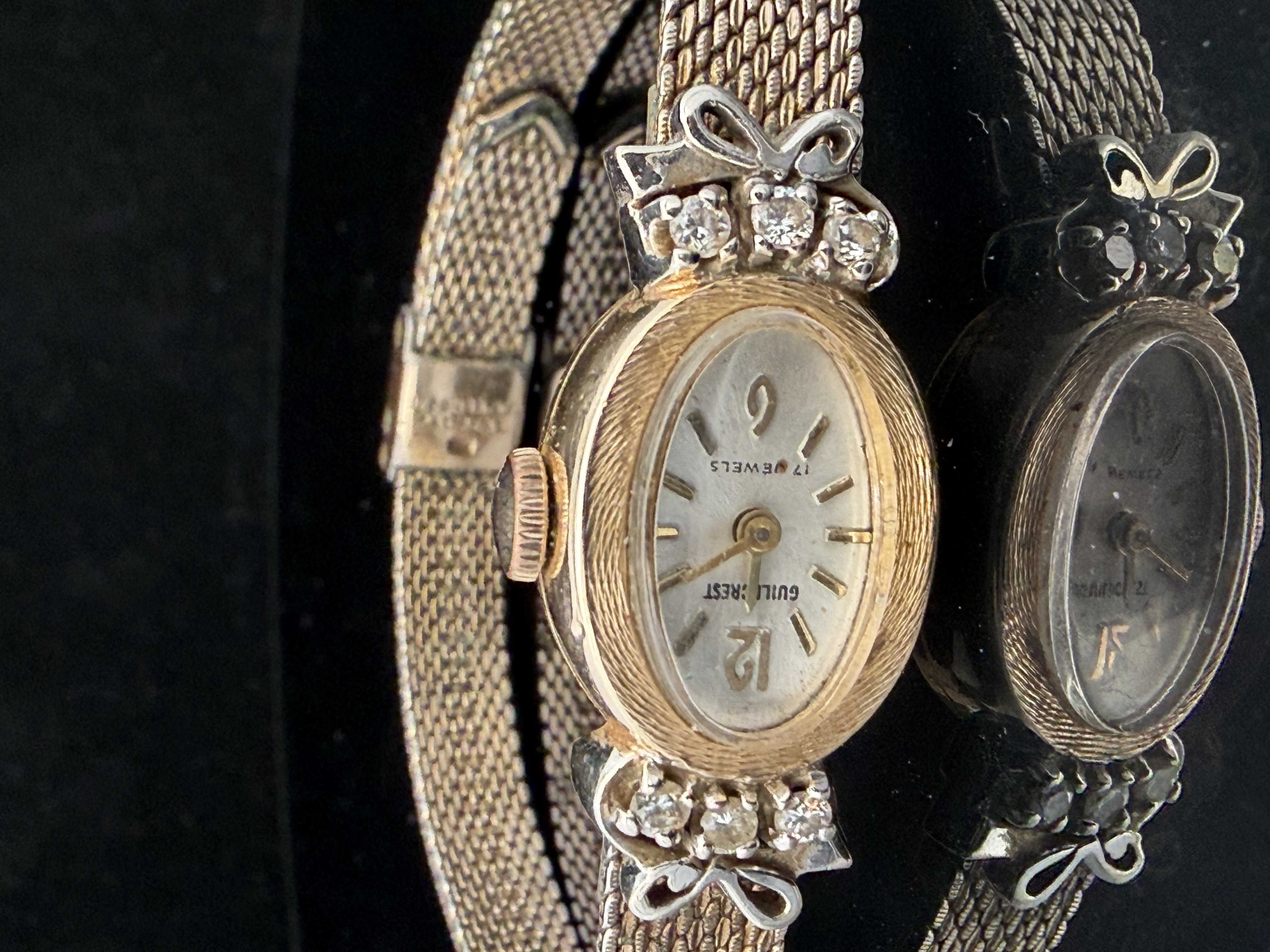 Estate 14K Yellow Gold and Diamond Swiss Made Ladies Cocktail Watch