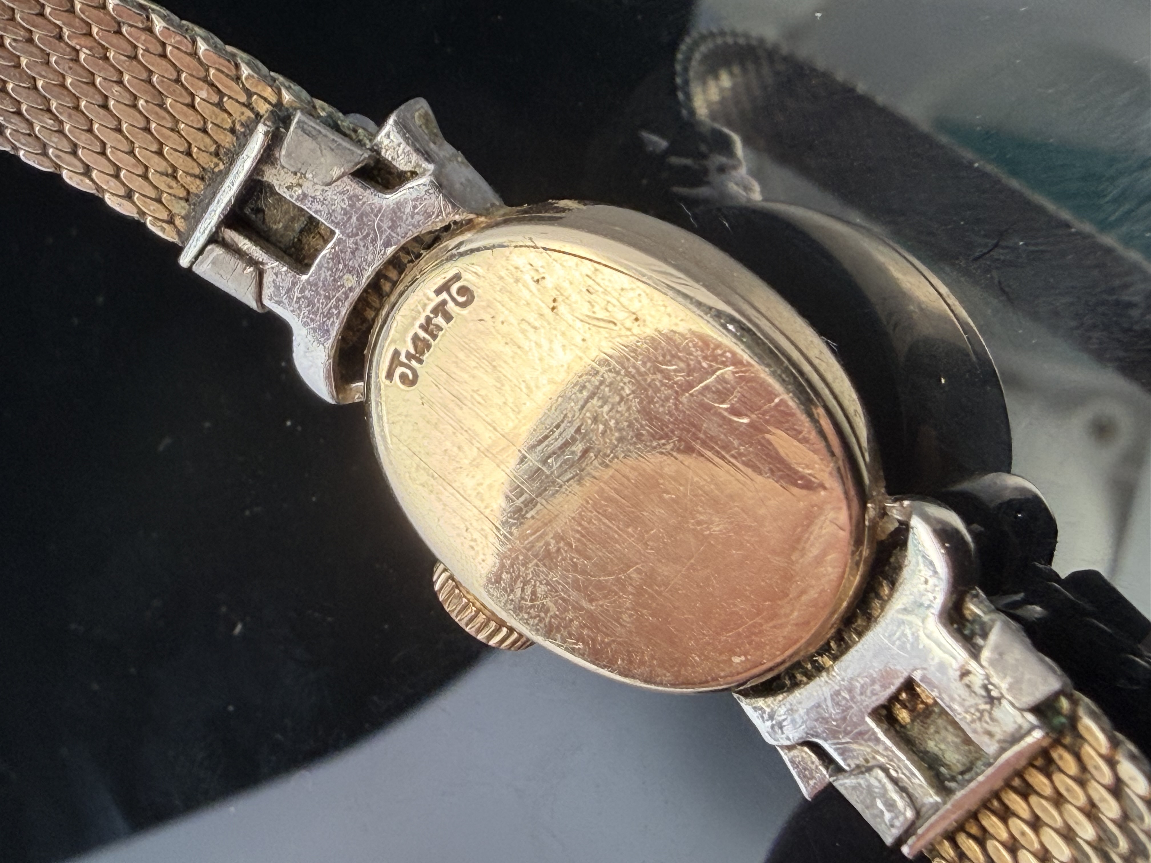 Estate 14K Yellow Gold and Diamond Swiss Made Ladies Cocktail Watch