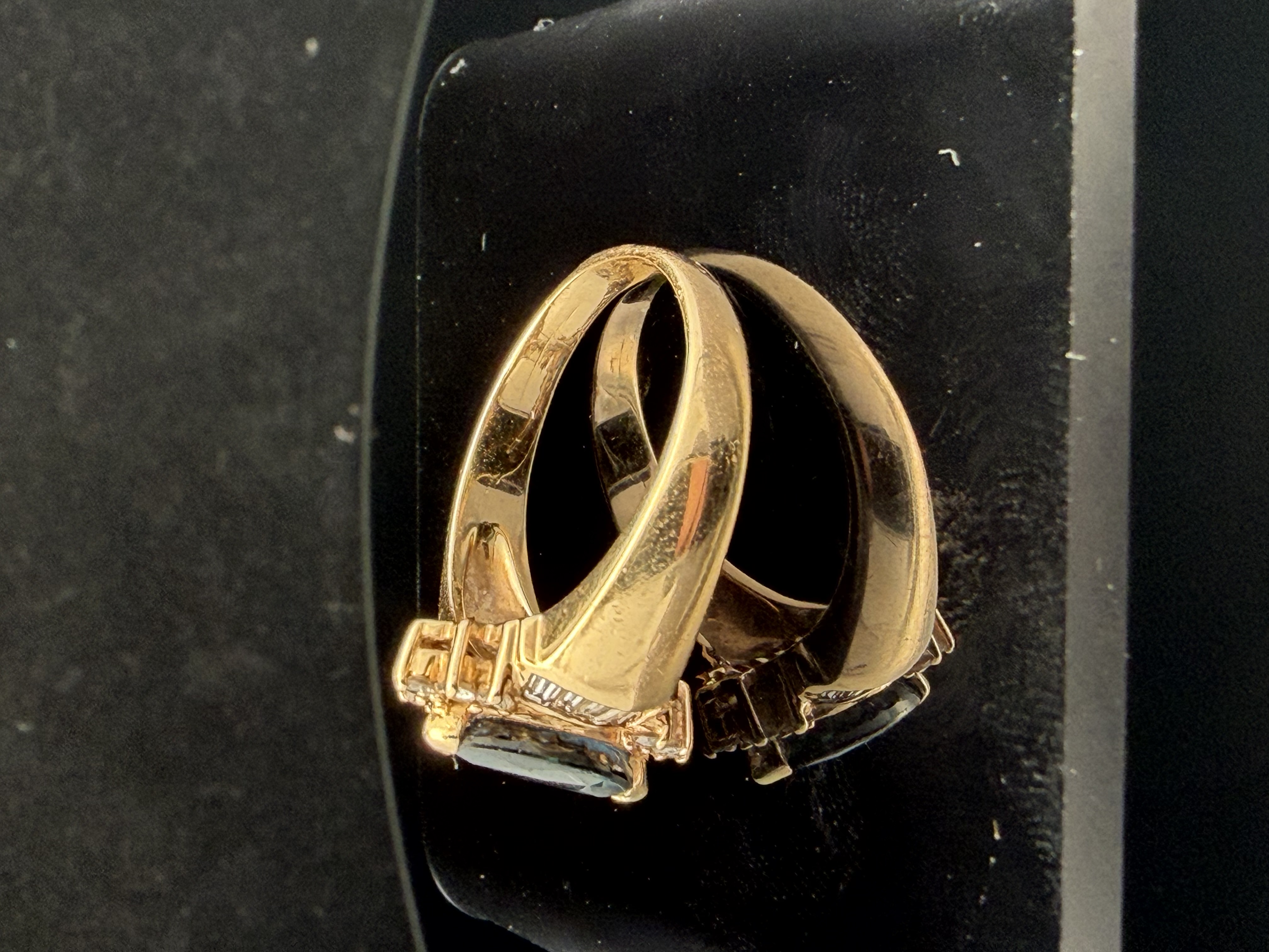 14K Yellow Gold Sapphire and Diamond Ring