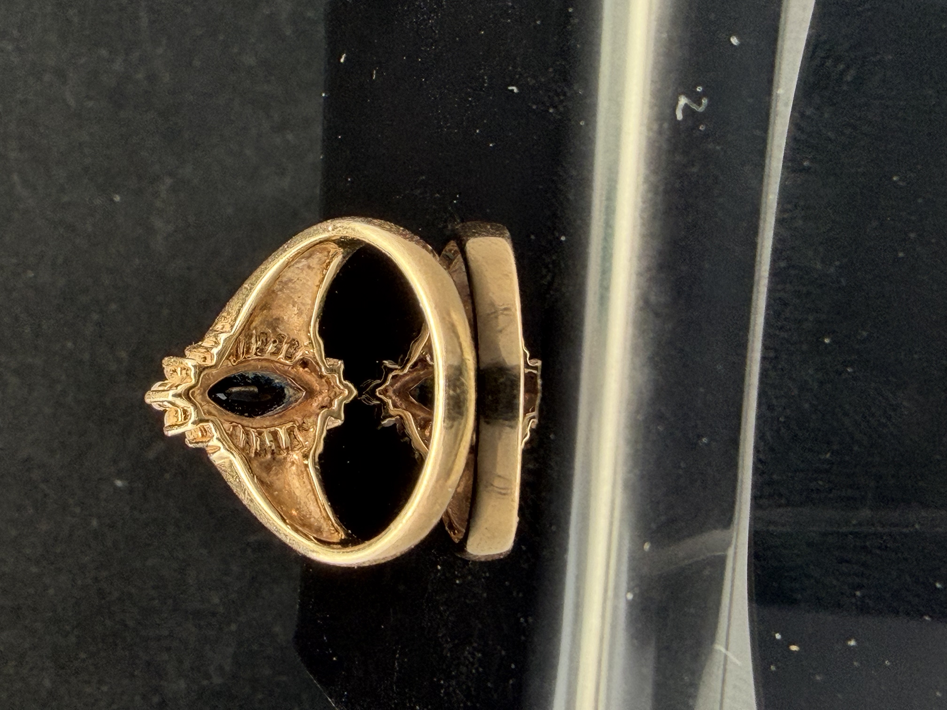 14K Yellow Gold Sapphire and Diamond Ring