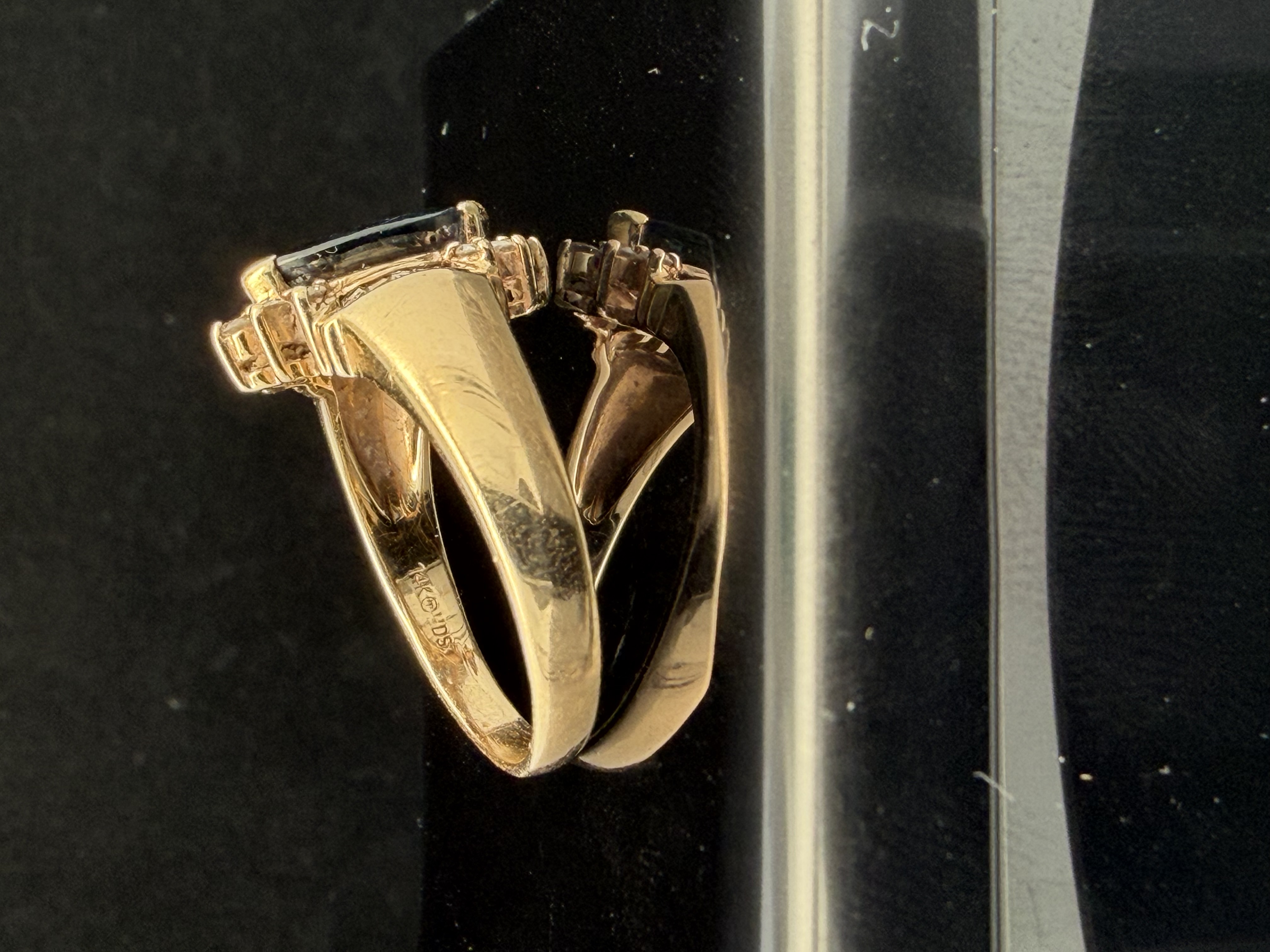 14K Yellow Gold Sapphire and Diamond Ring
