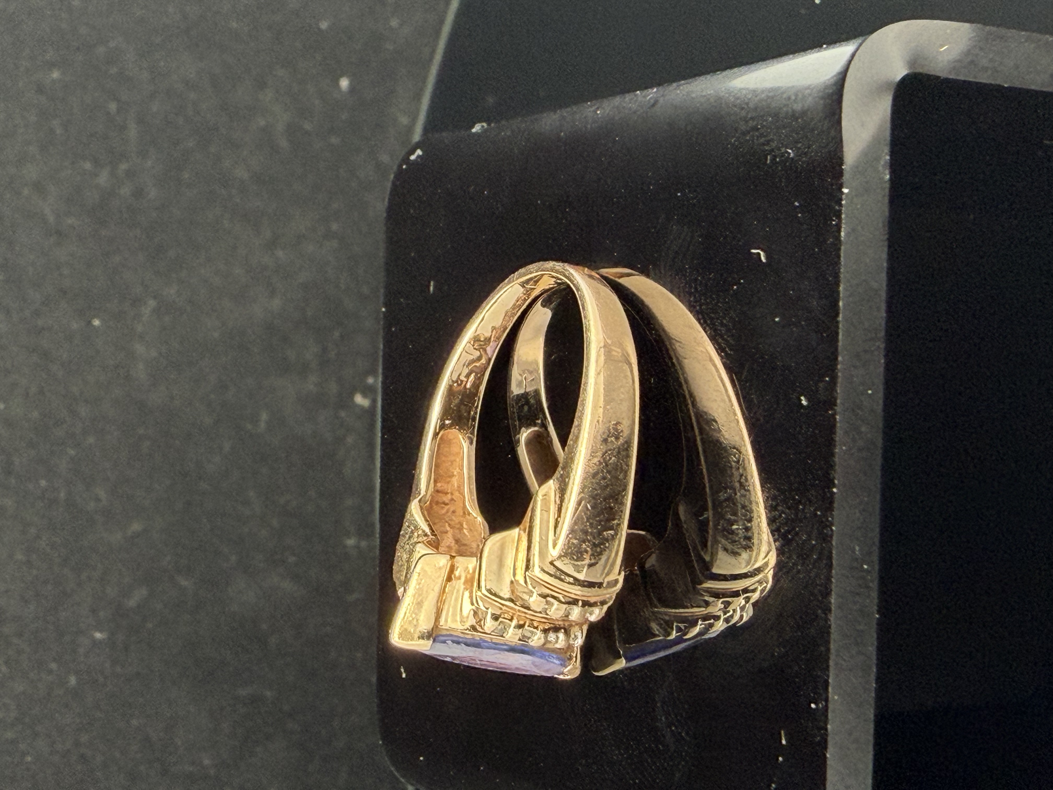 14K Yellow Gold Tanzanite and Diamond Ring