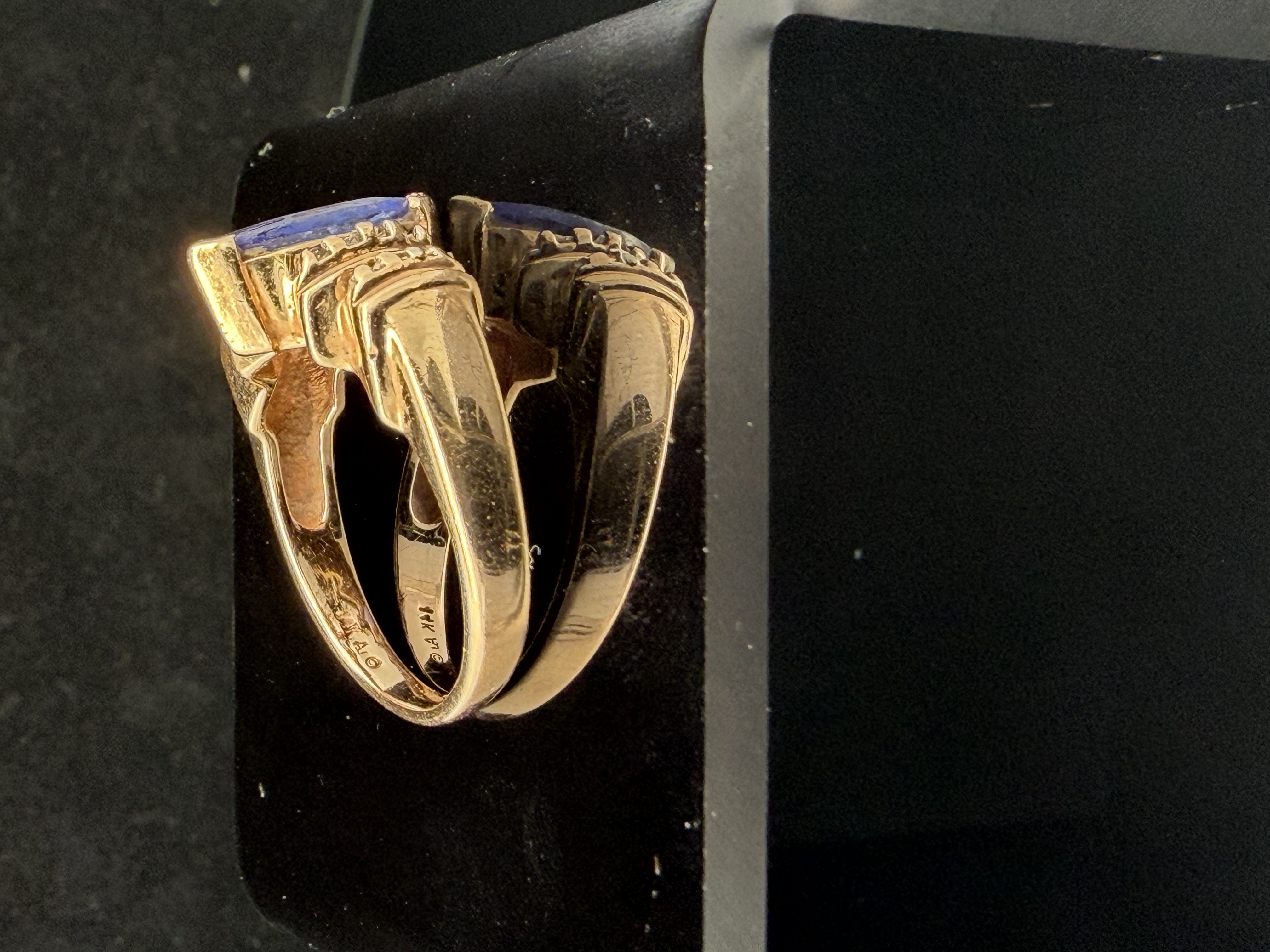 14K Yellow Gold Tanzanite and Diamond Ring