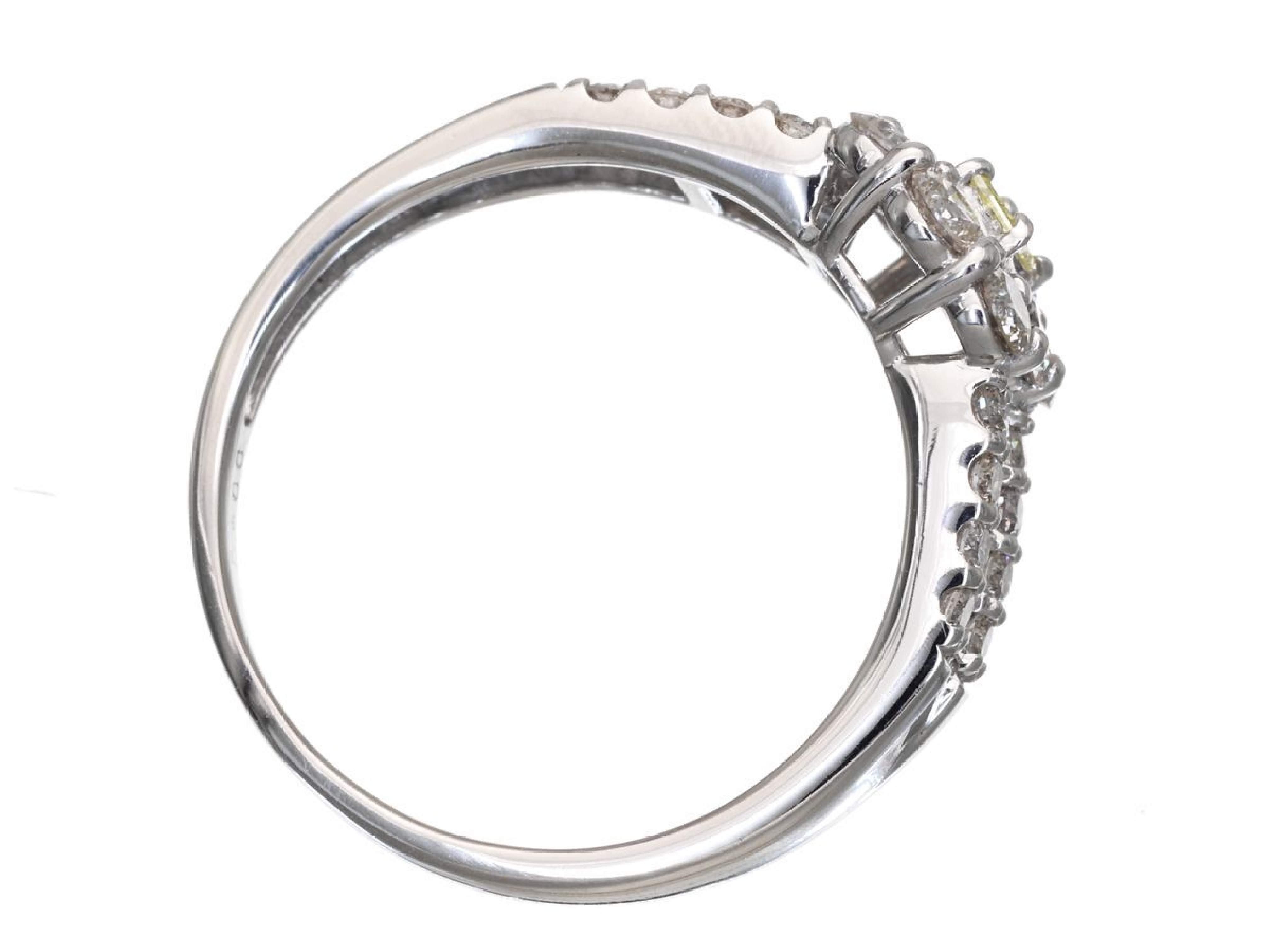 Platinum and 1.00 Carat Total Weight Natural Diamond Cluster Ring