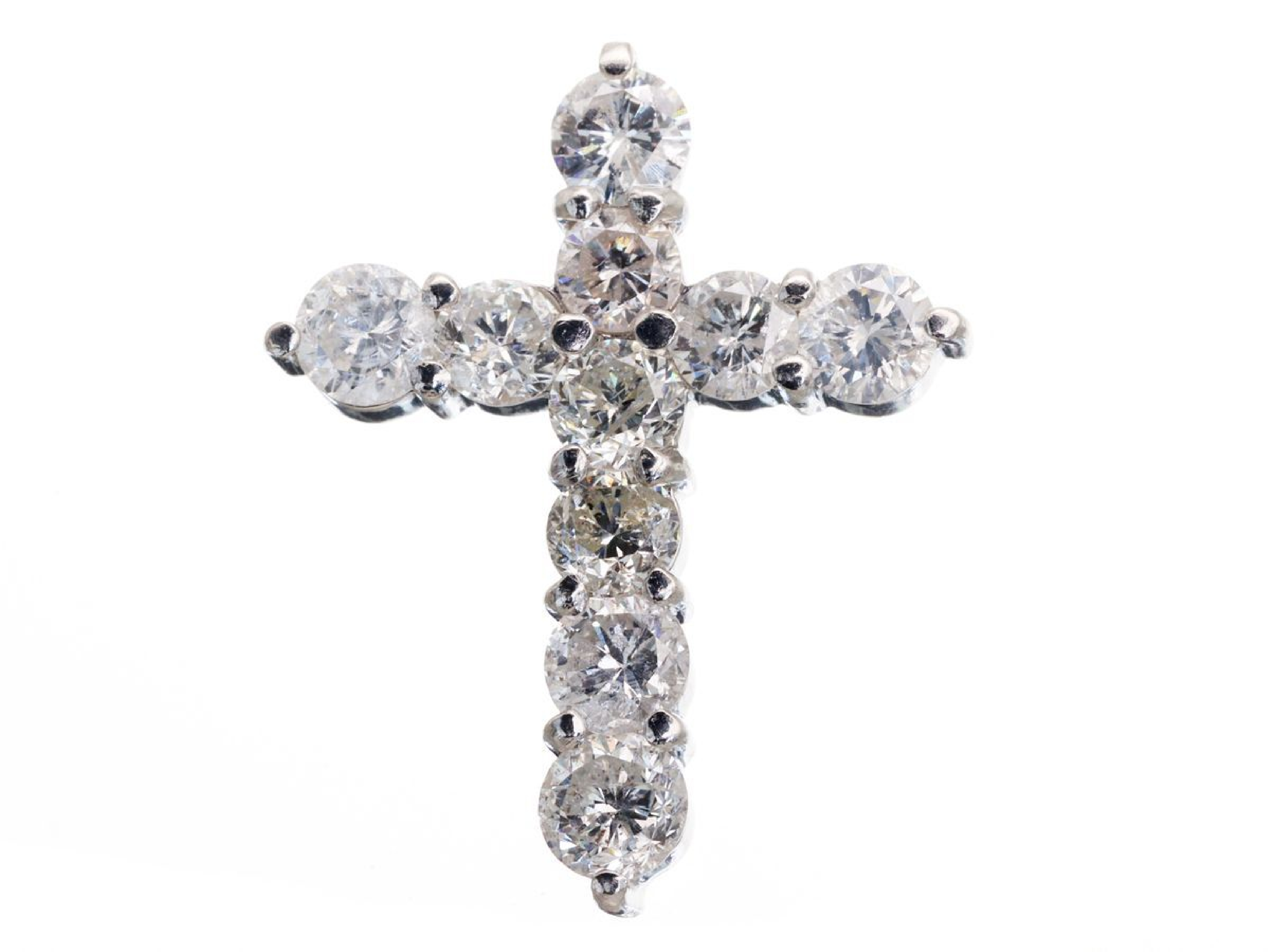 Platinum and 2.00ct Natural Diamond Cross Pendant