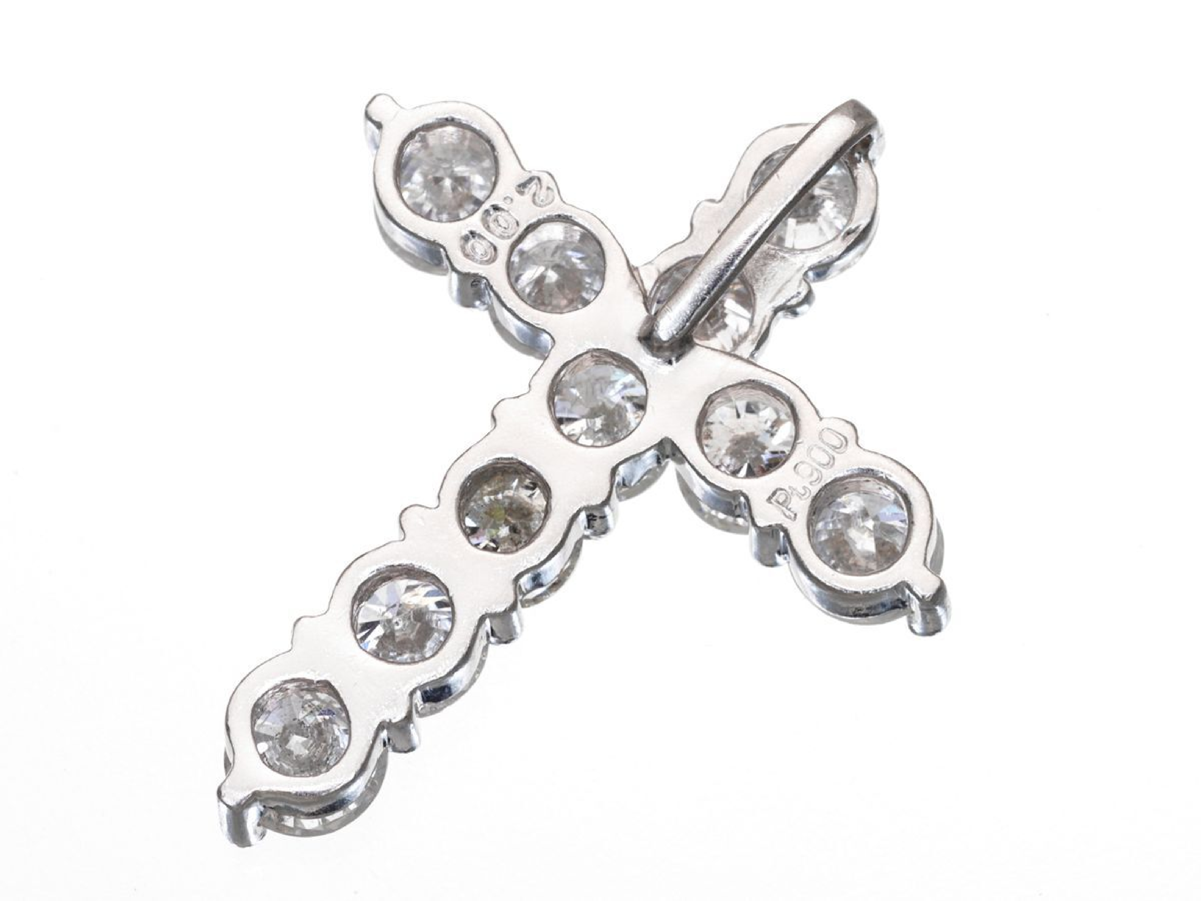 Platinum and 2.00ct Natural Diamond Cross Pendant