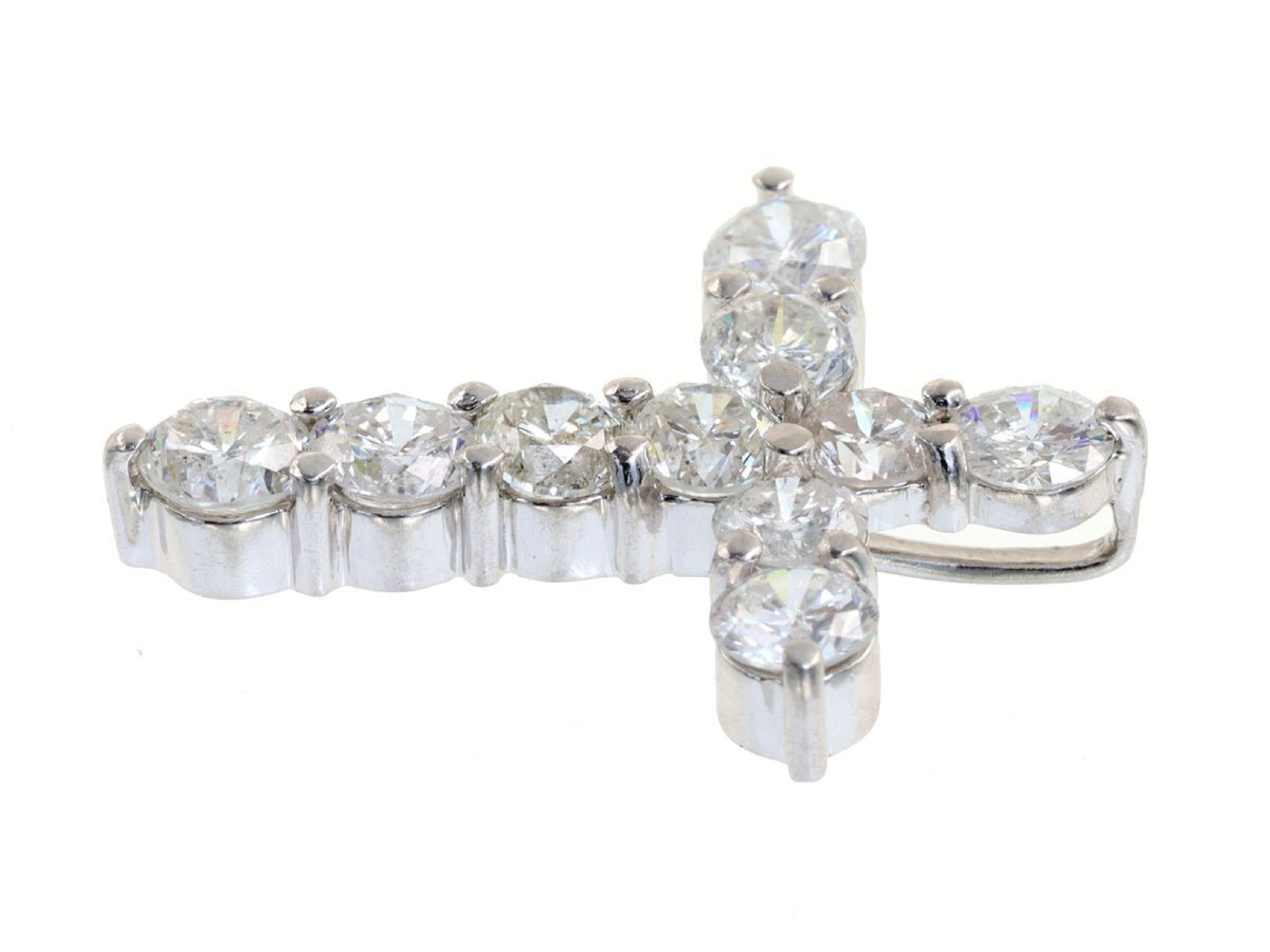 Platinum and 2.00ct Natural Diamond Cross Pendant