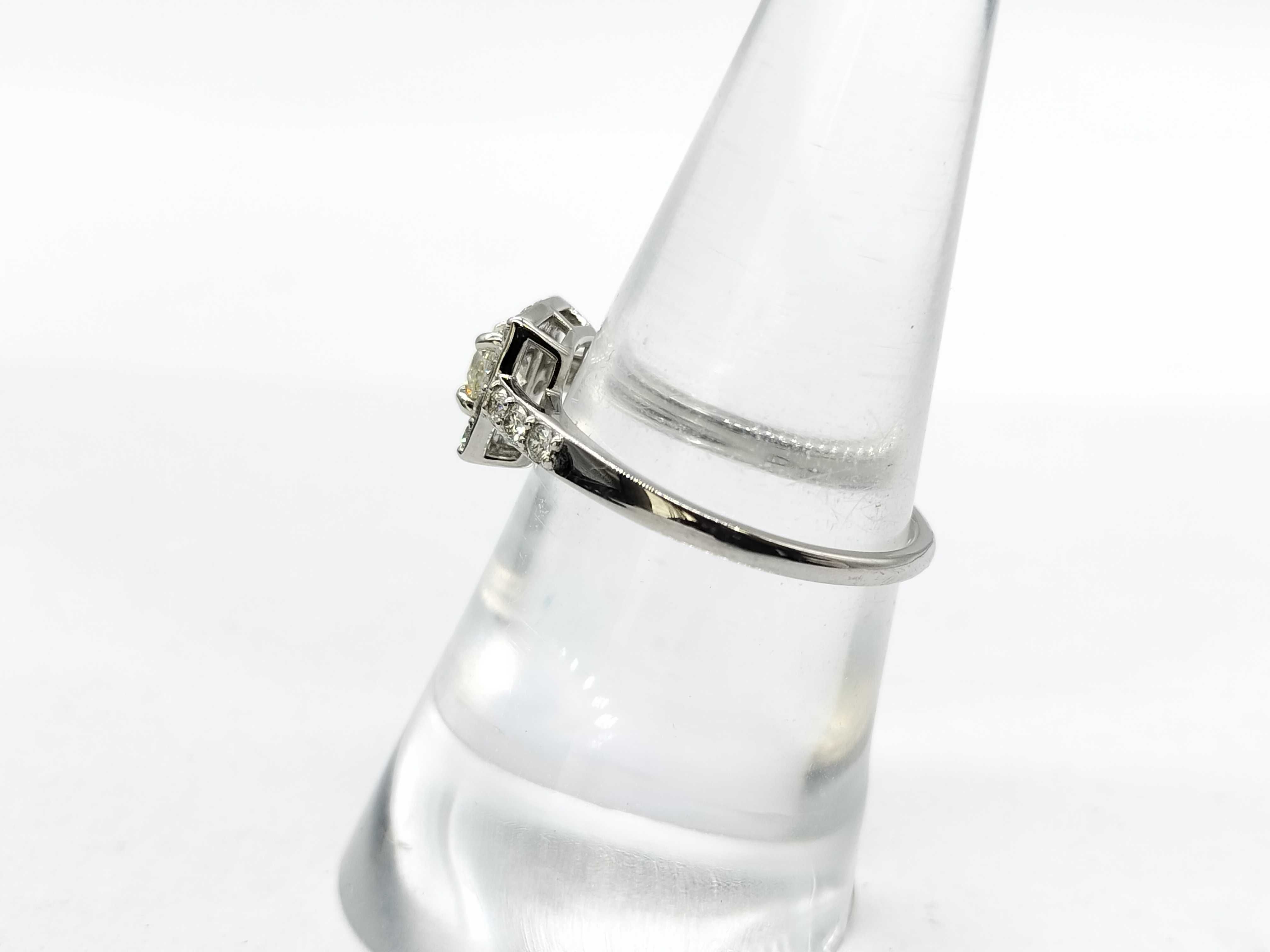 Platinum and Diamond Square Halo Ring