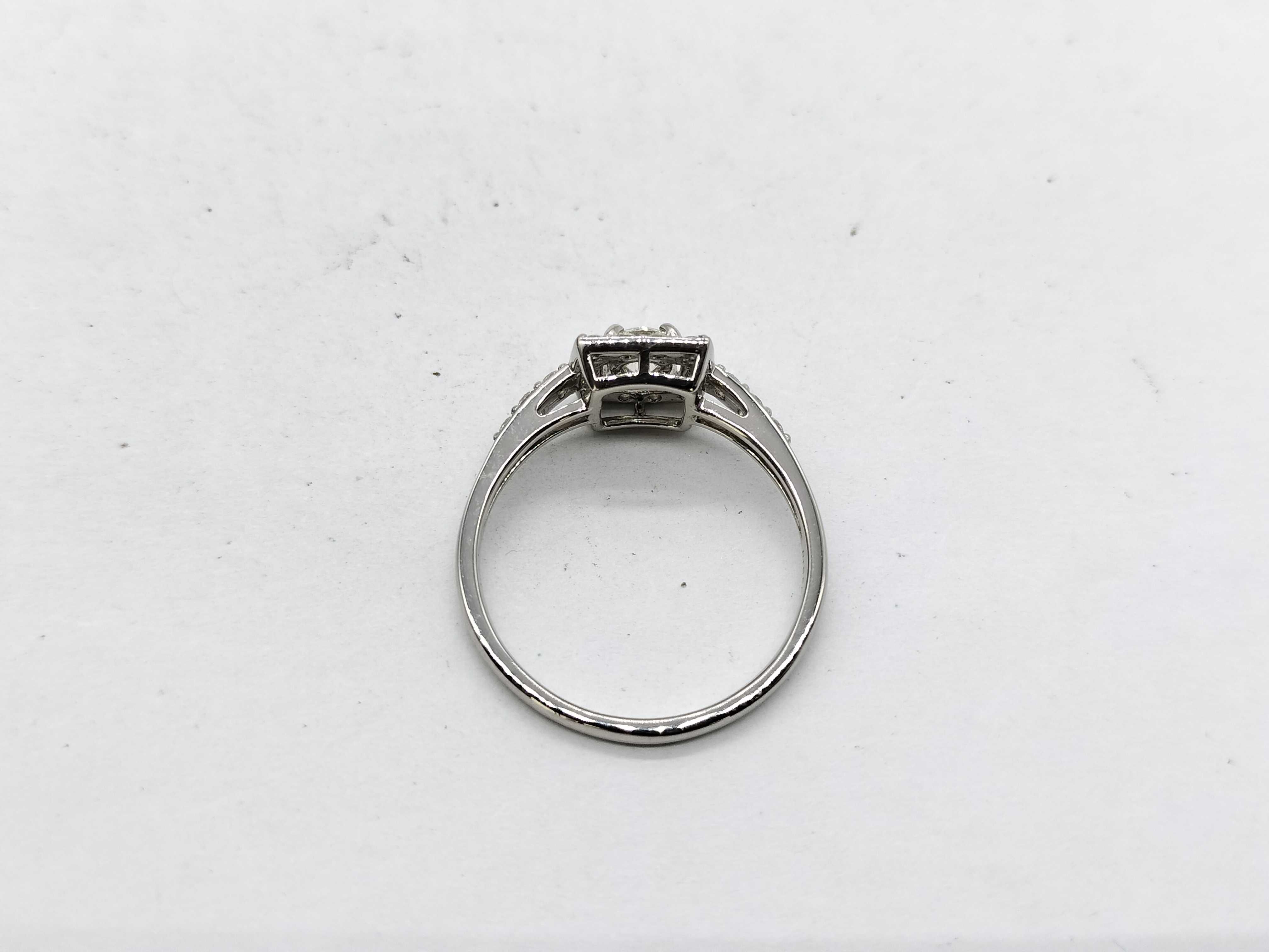 Platinum and Diamond Square Halo Ring