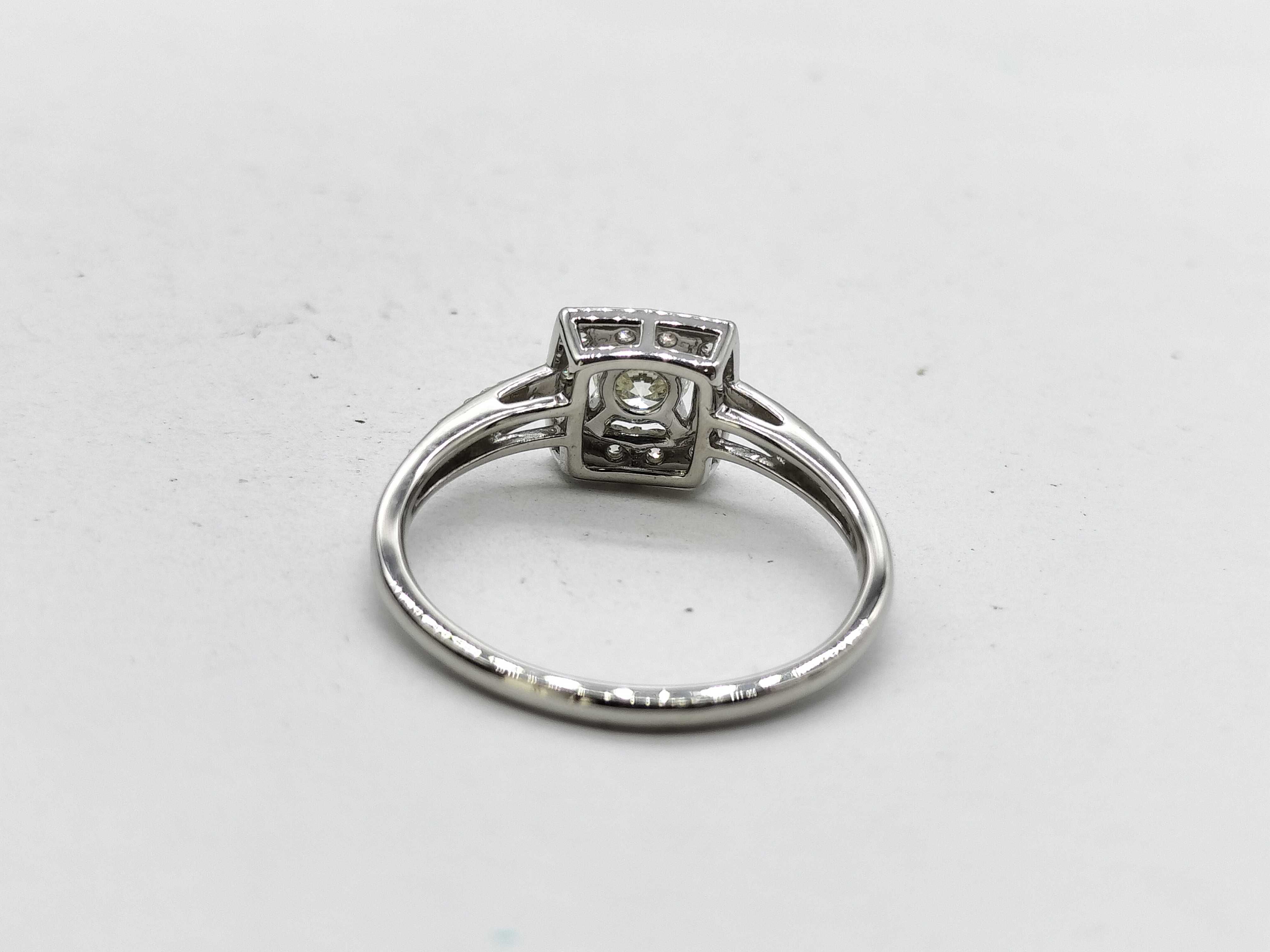 Platinum and Diamond Square Halo Ring