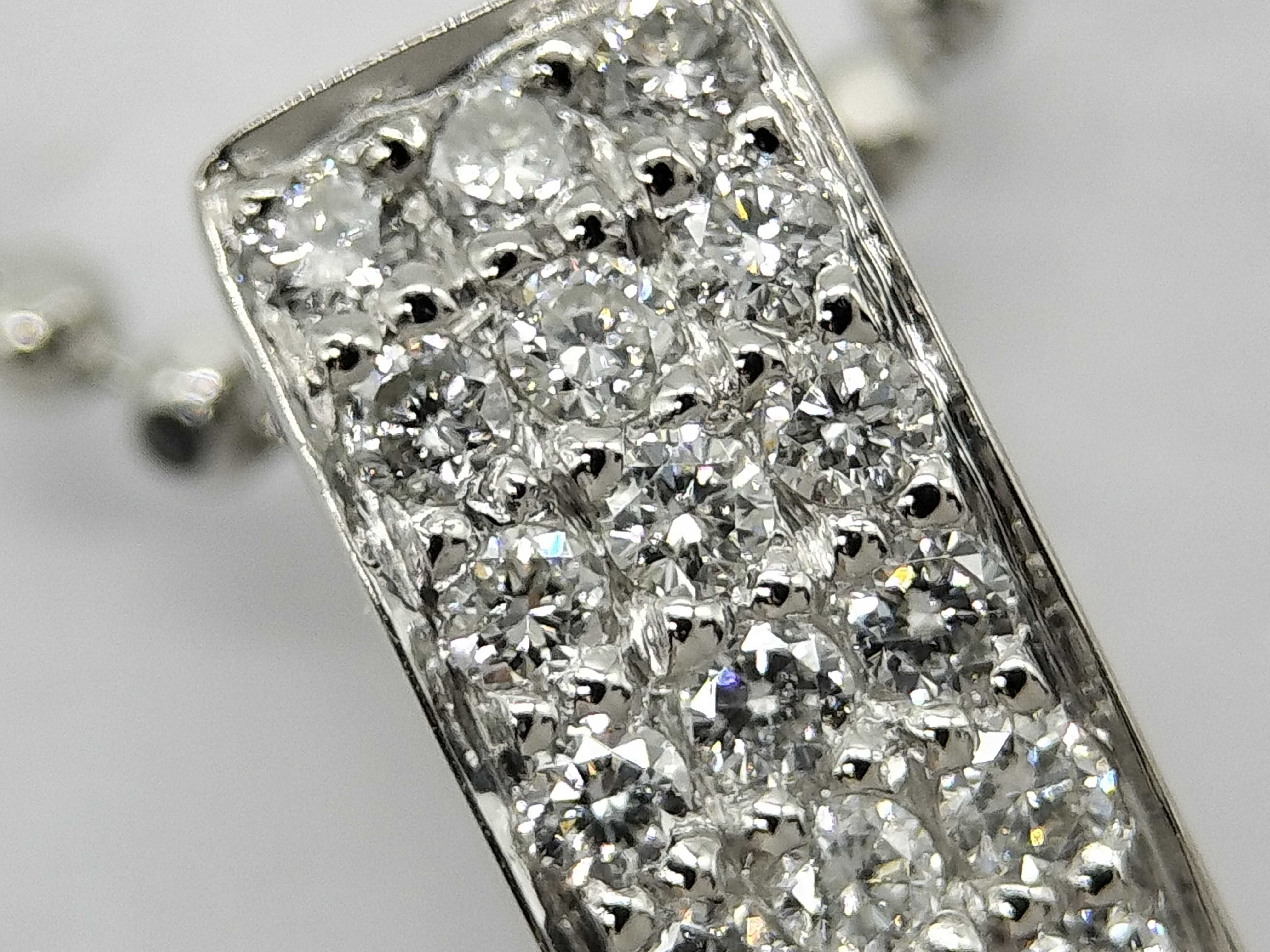 Platinum Ruby and Diamond Bar Pendant Necklace