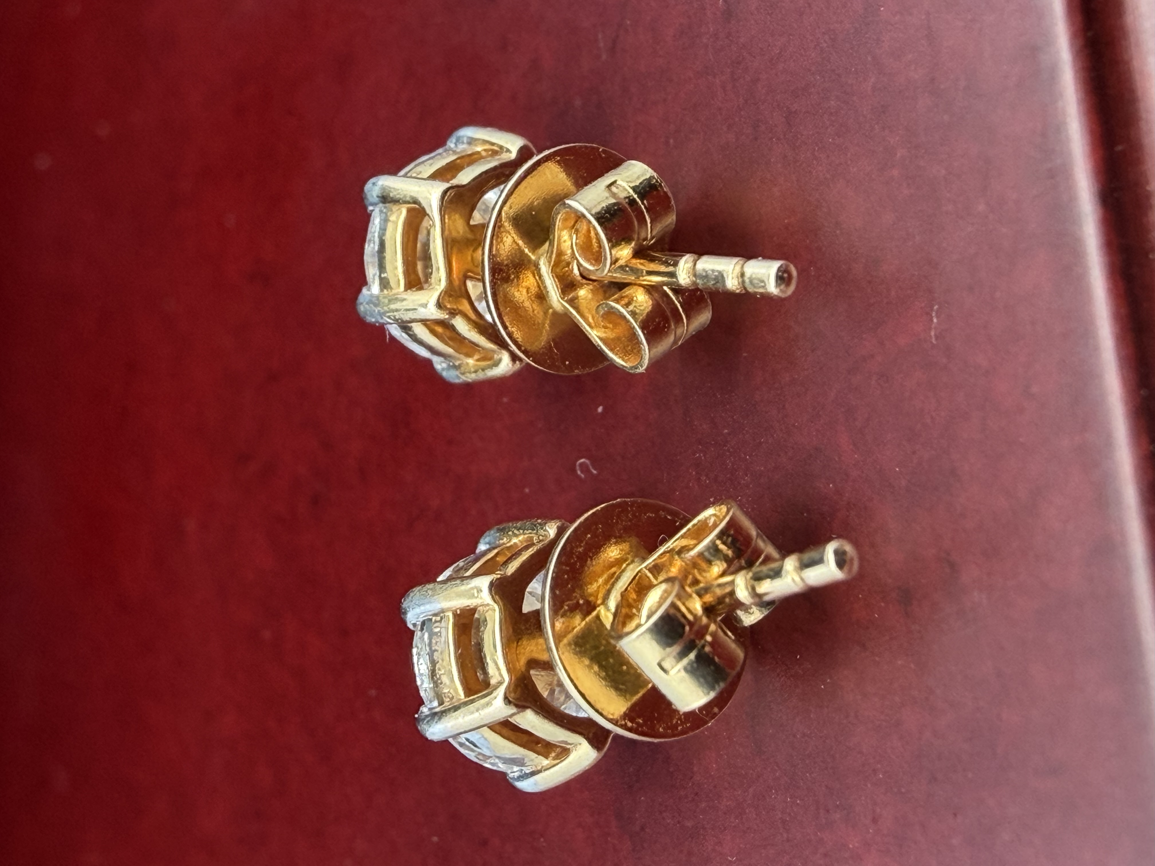 2cttw 18K Yellow Gold Lab Diamond Studs