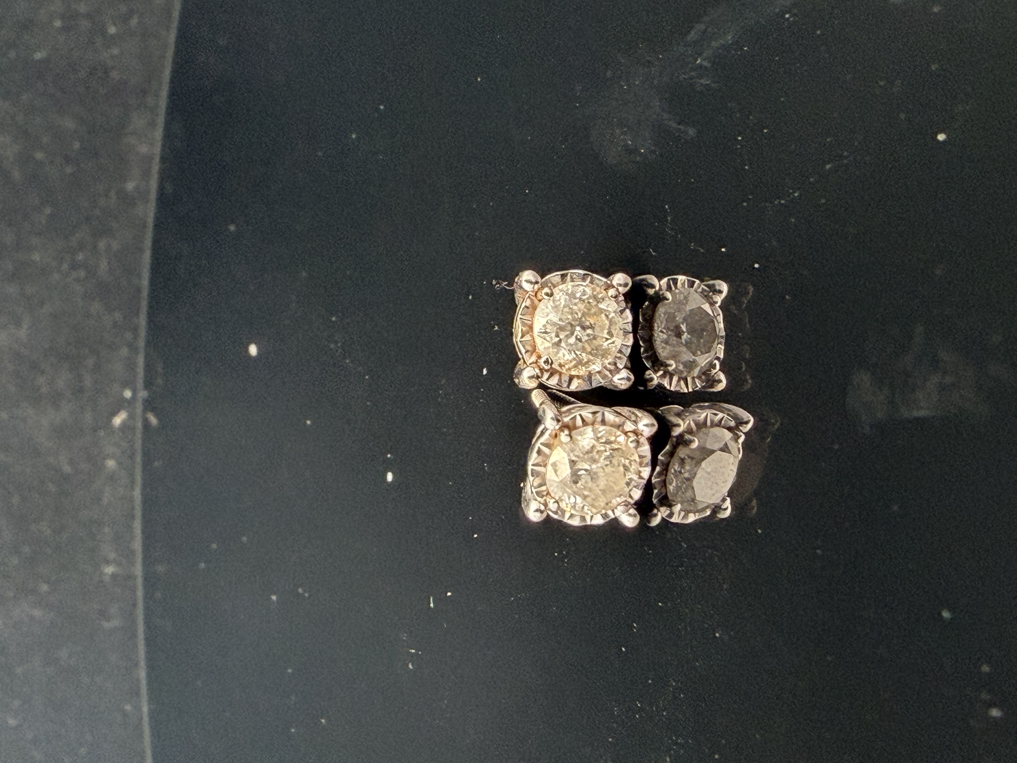 10K White Gold Natural Diamond Studs
