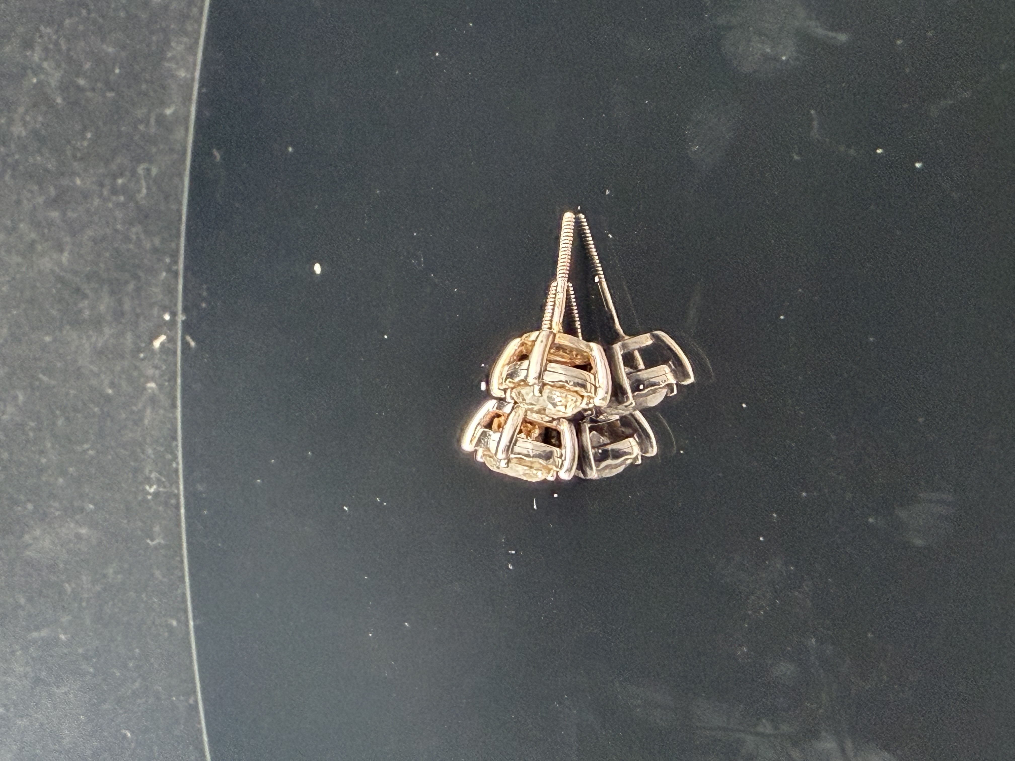 10K White Gold Natural Diamond Studs