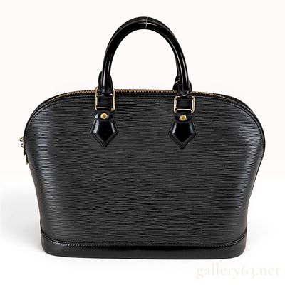 Louis Vuitton Black Epi Leather Alma PM Handbag. A Louis Vuitton Alma PM handbag constructed 