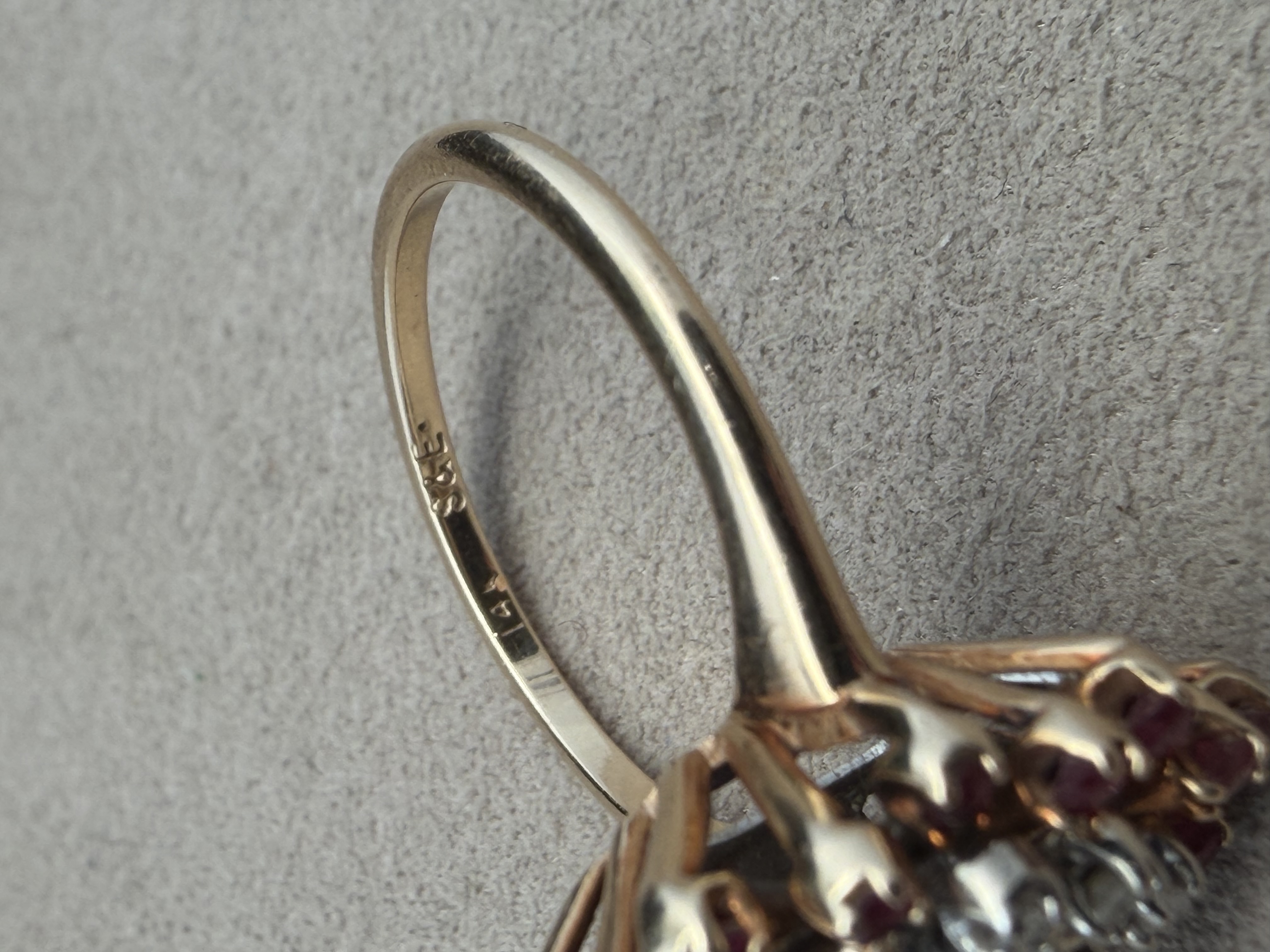 14K Yellow Gold Ruby and Diamond Cocktail Ring
