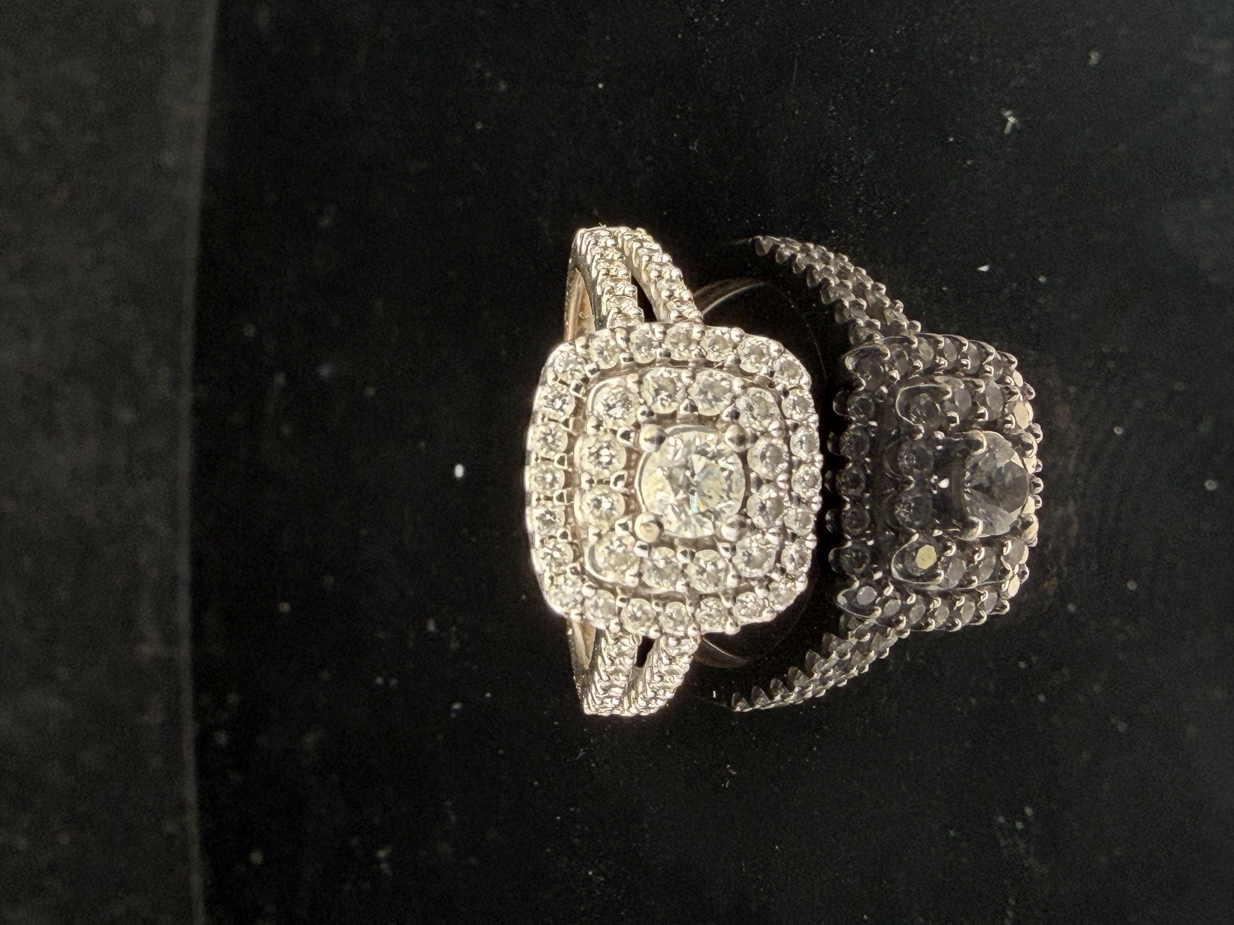 14K White Gold Natural Diamond Engagement Ring