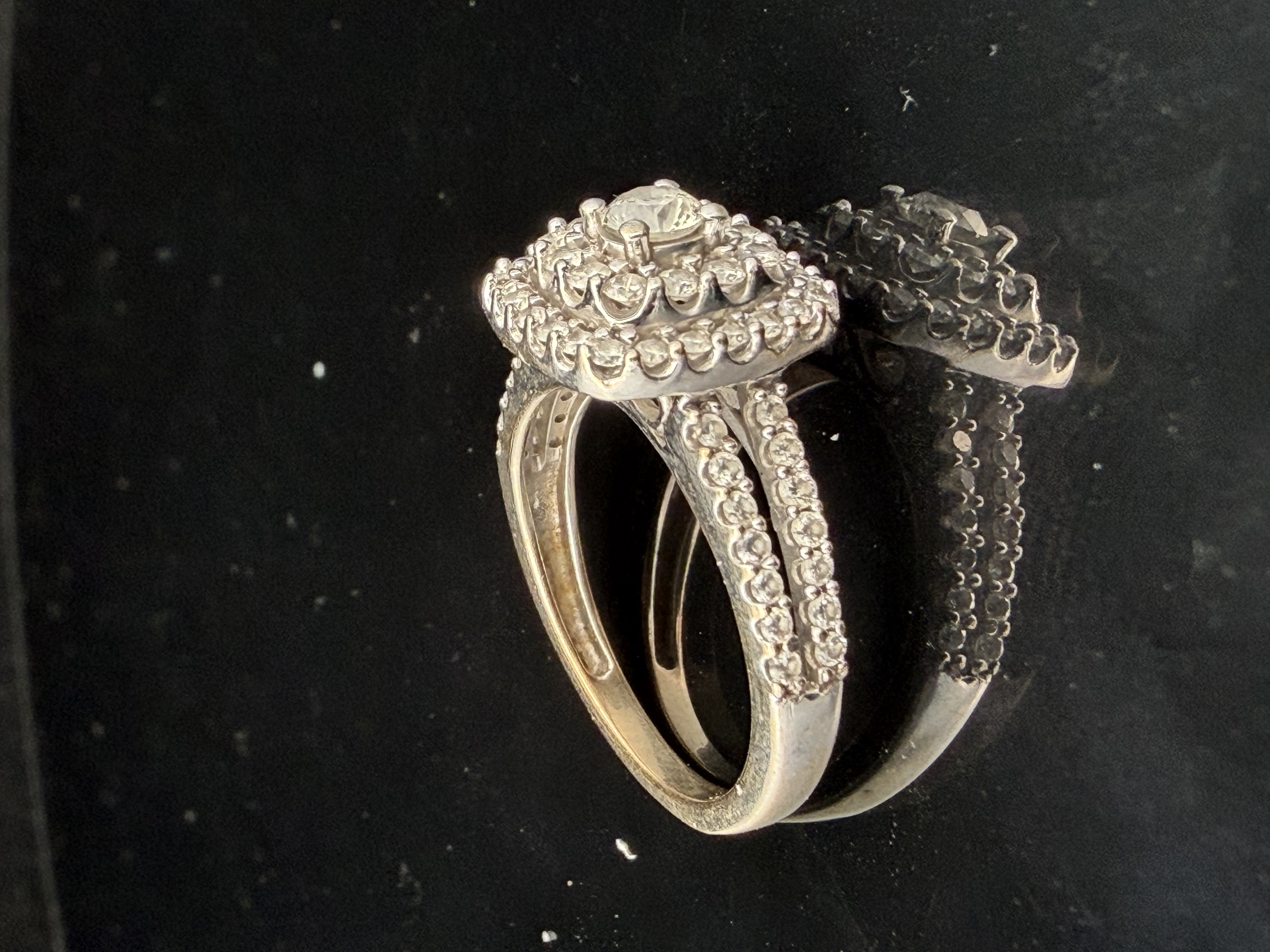 14K White Gold Natural Diamond Engagement Ring