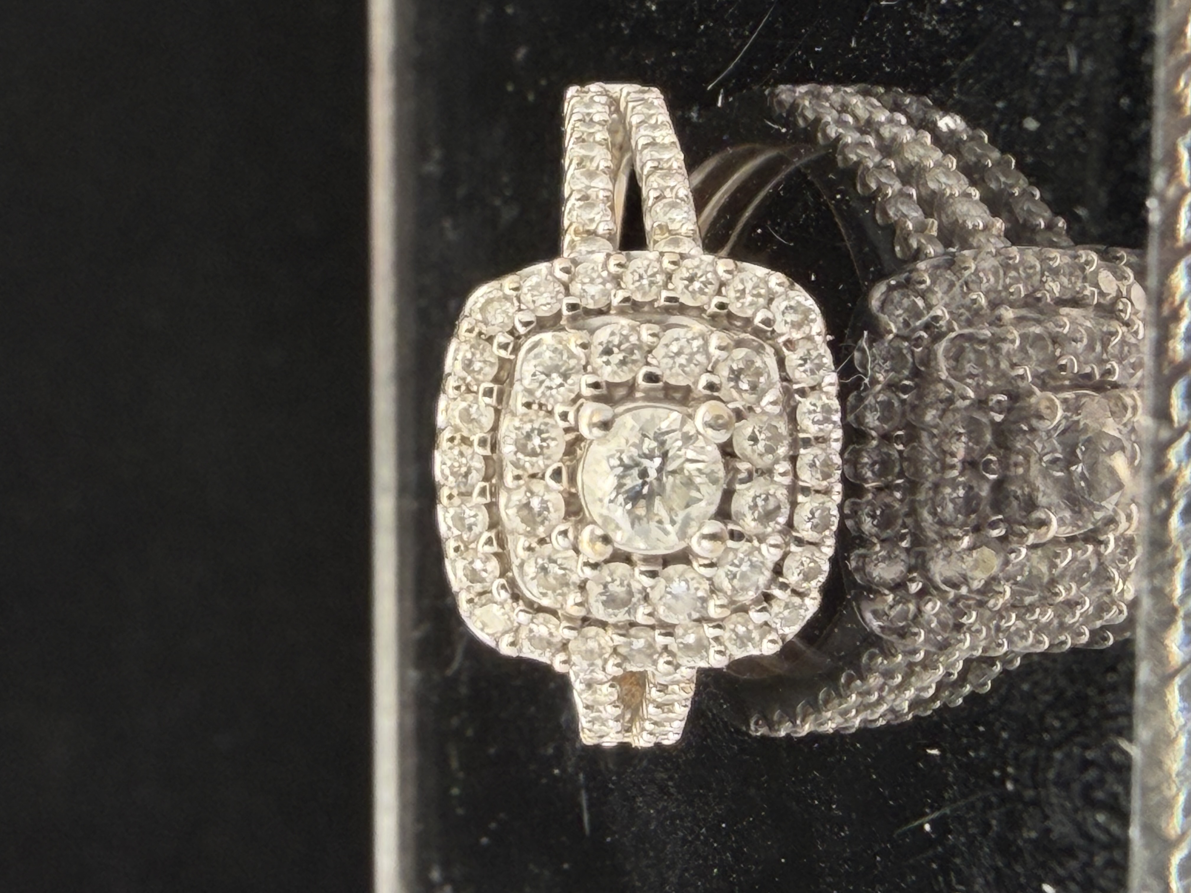 14K White Gold Natural Diamond Engagement Ring