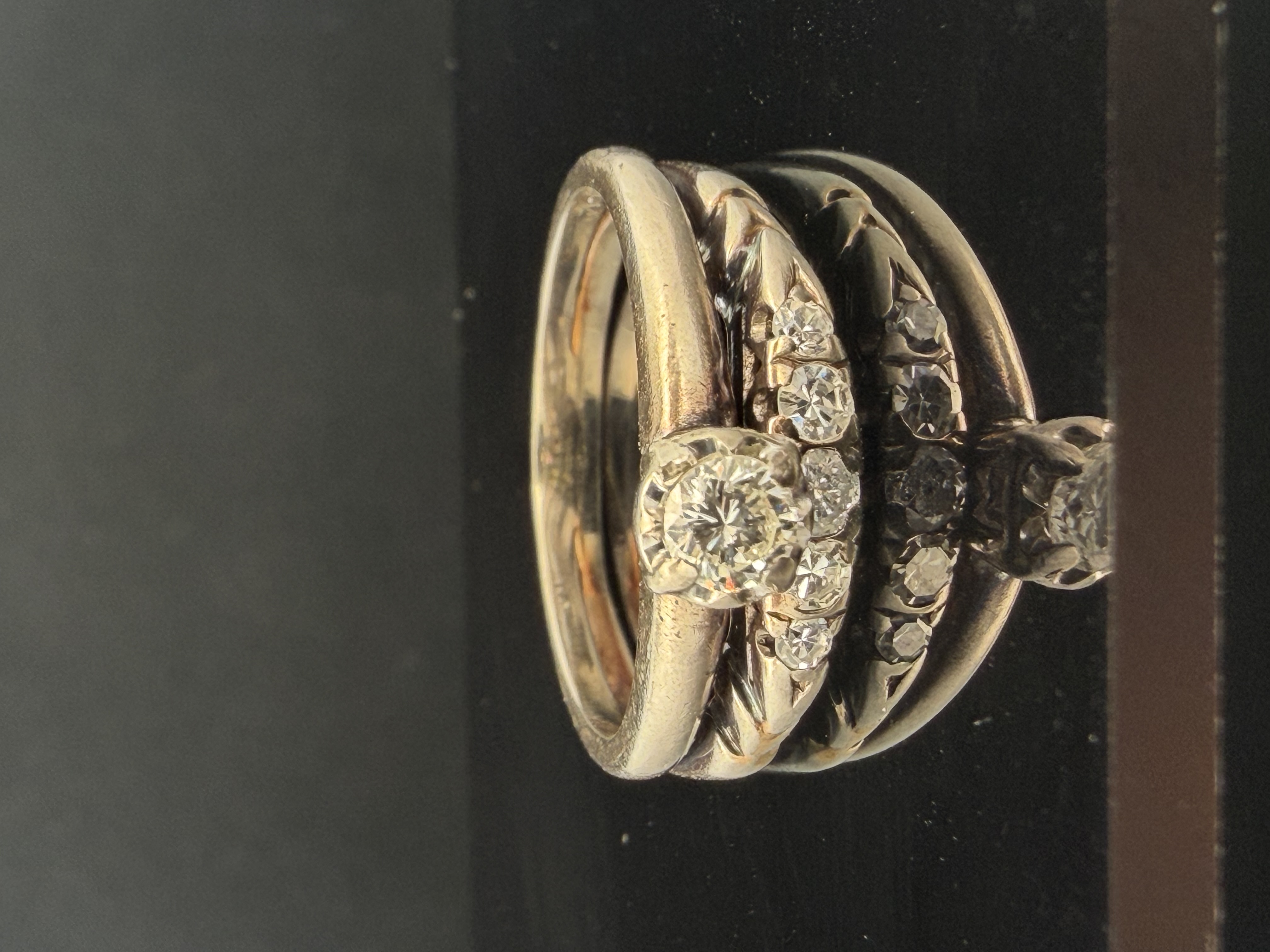 Estate 14K White Gold Natural Diamond Ring
