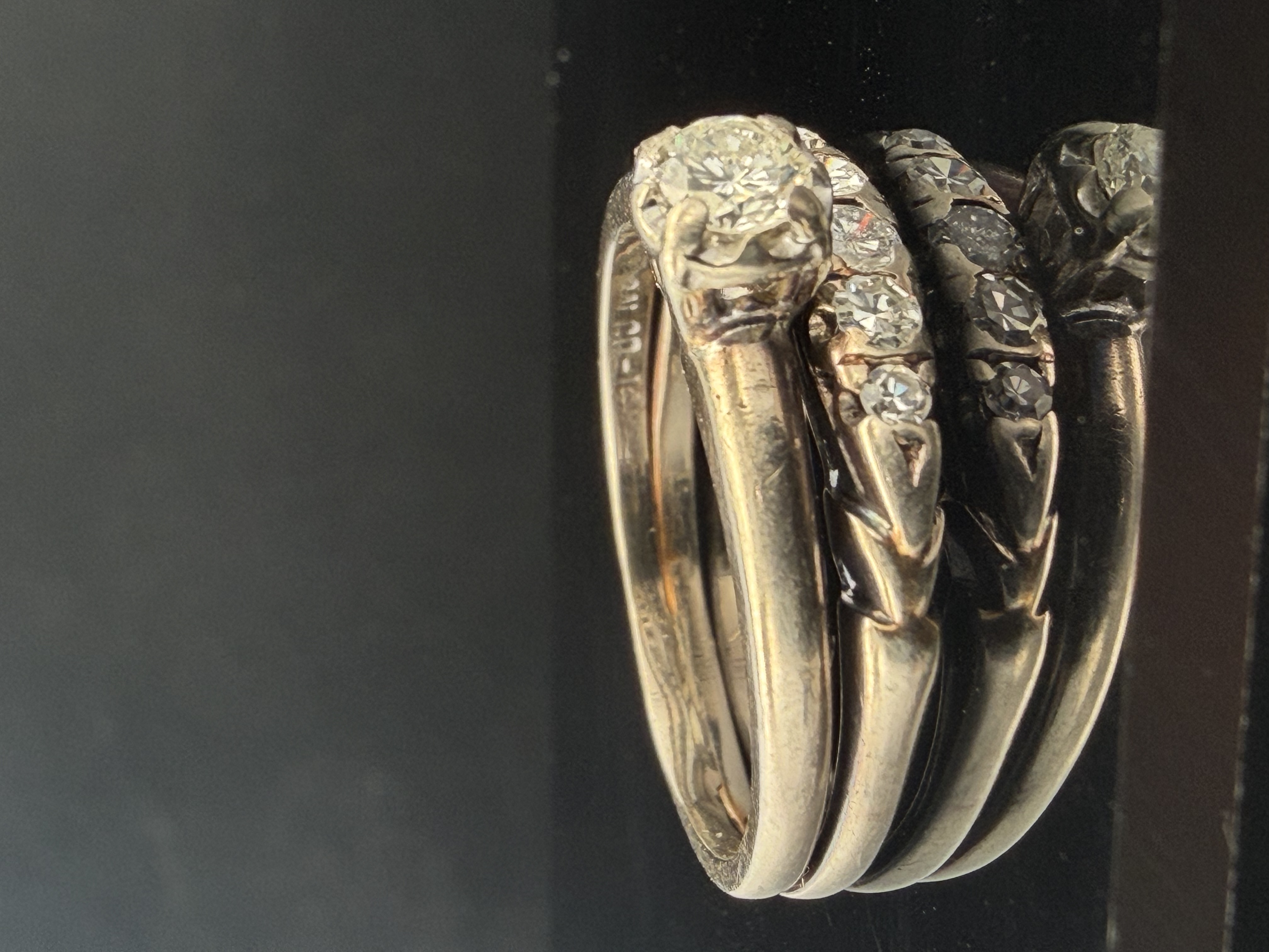 Estate 14K White Gold Natural Diamond Ring
