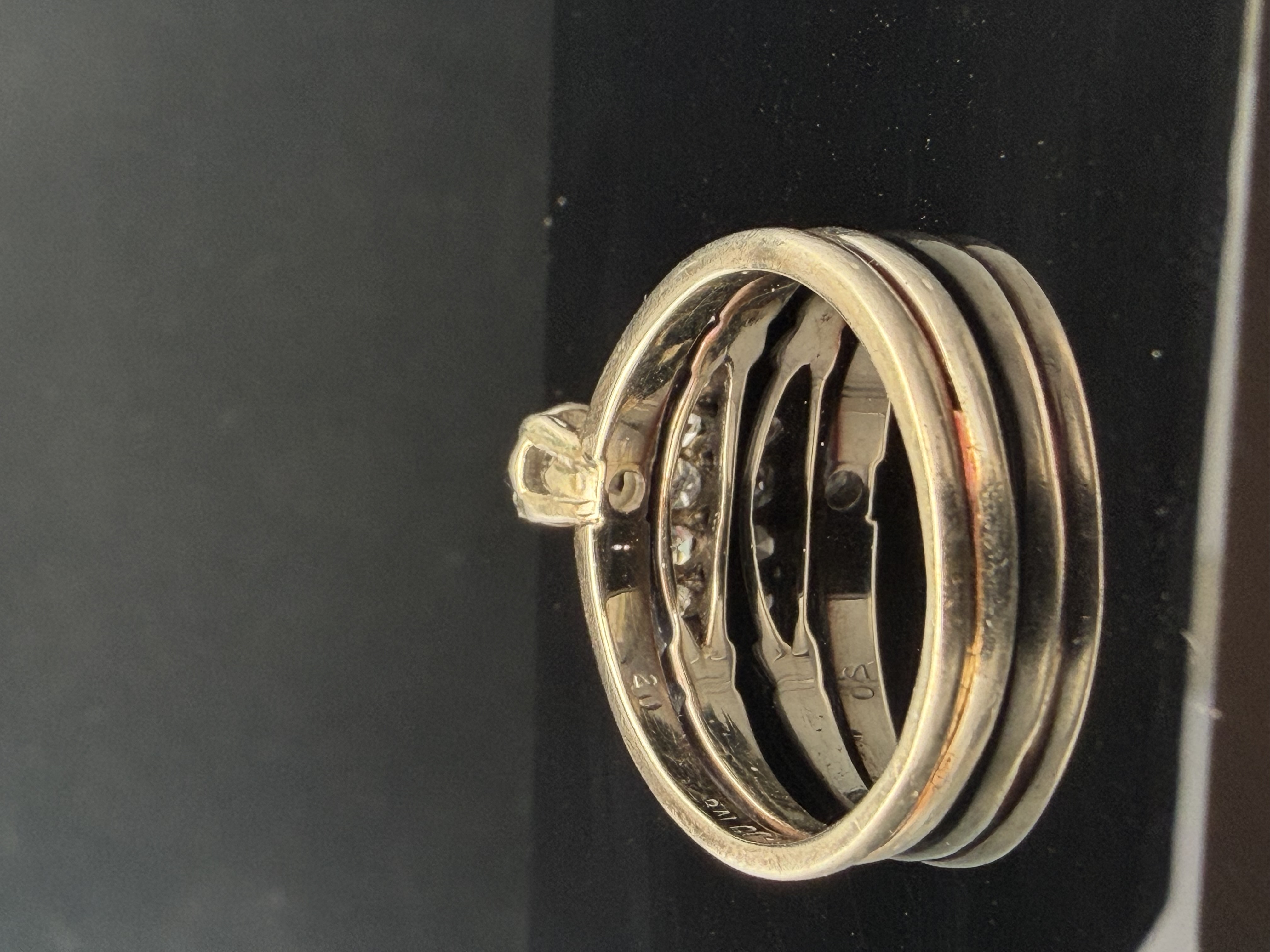 Estate 14K White Gold Natural Diamond Ring