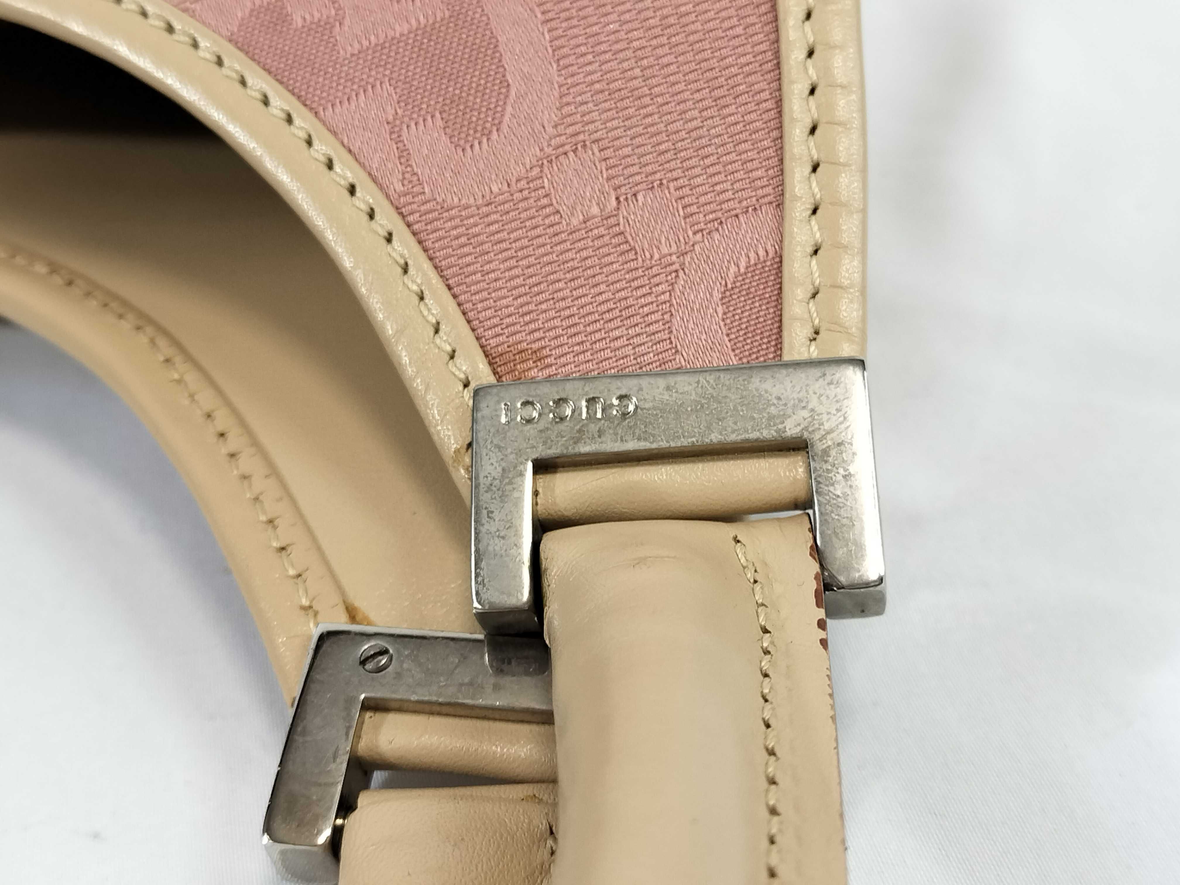 Gucci Pink GG Canvas and Leather Jackie Bardot Hobo Bag