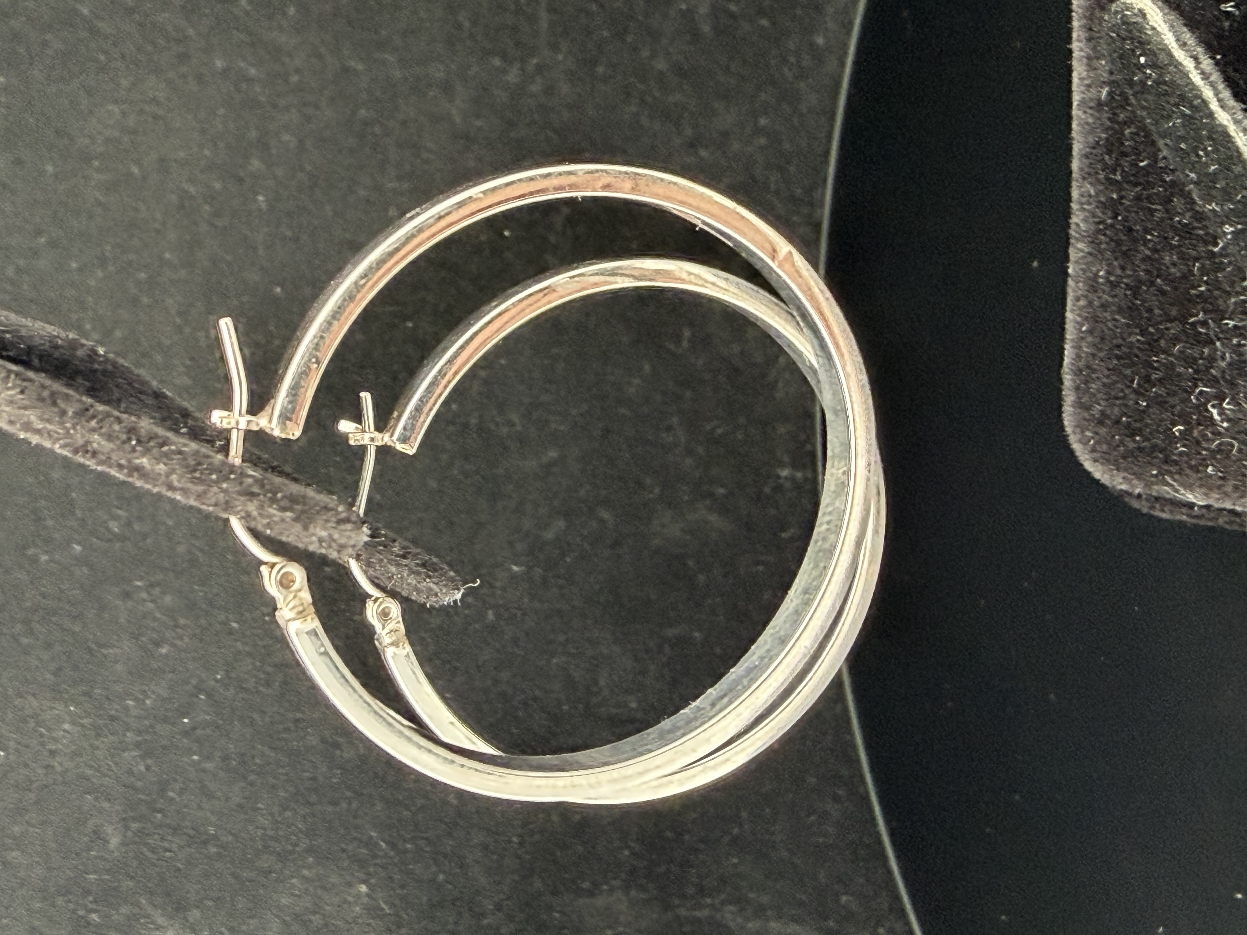 14K White Gold Hoop Earrings