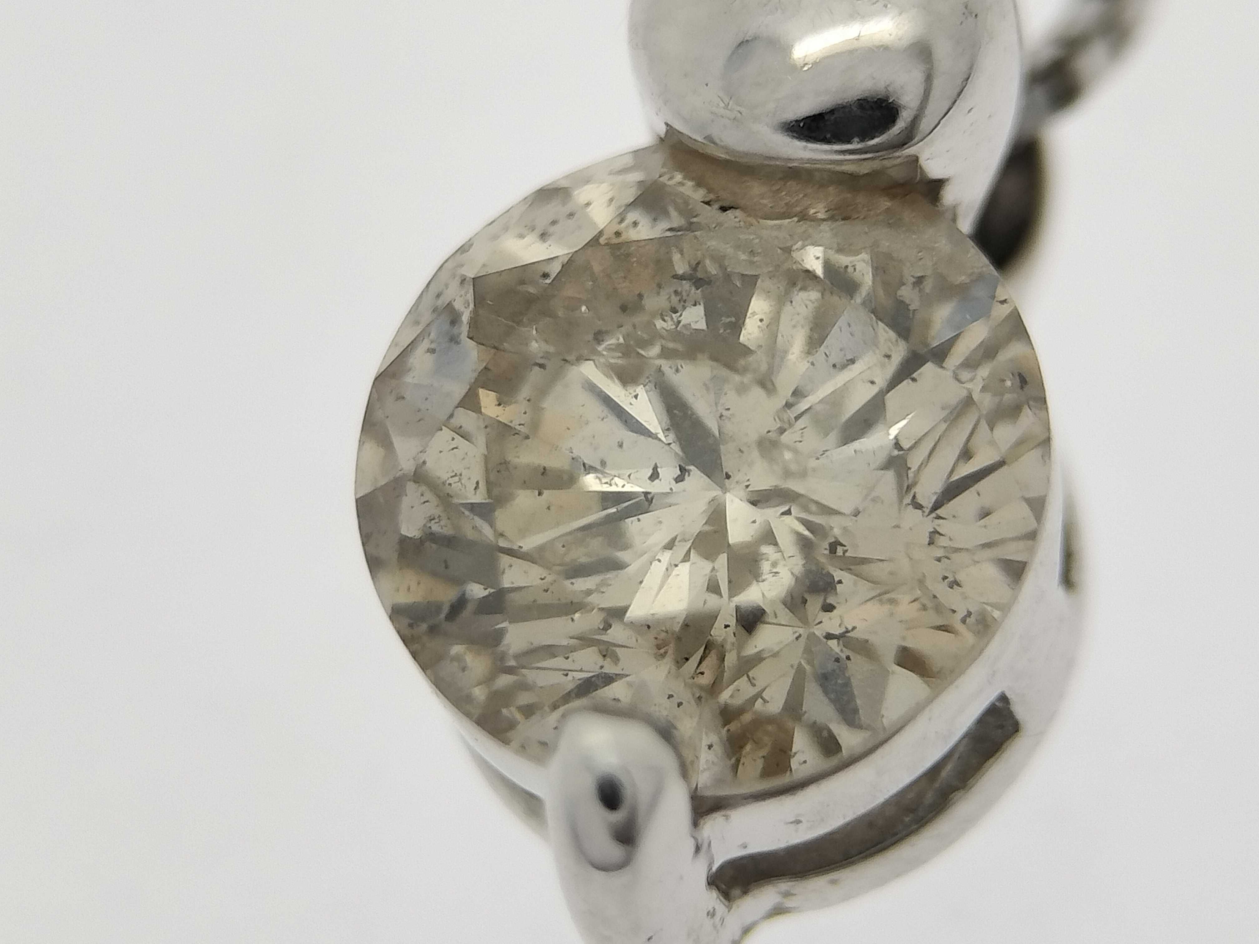 18 Karat White Gold and 0.50 Carat Diamond Solitaire Pendant Necklace