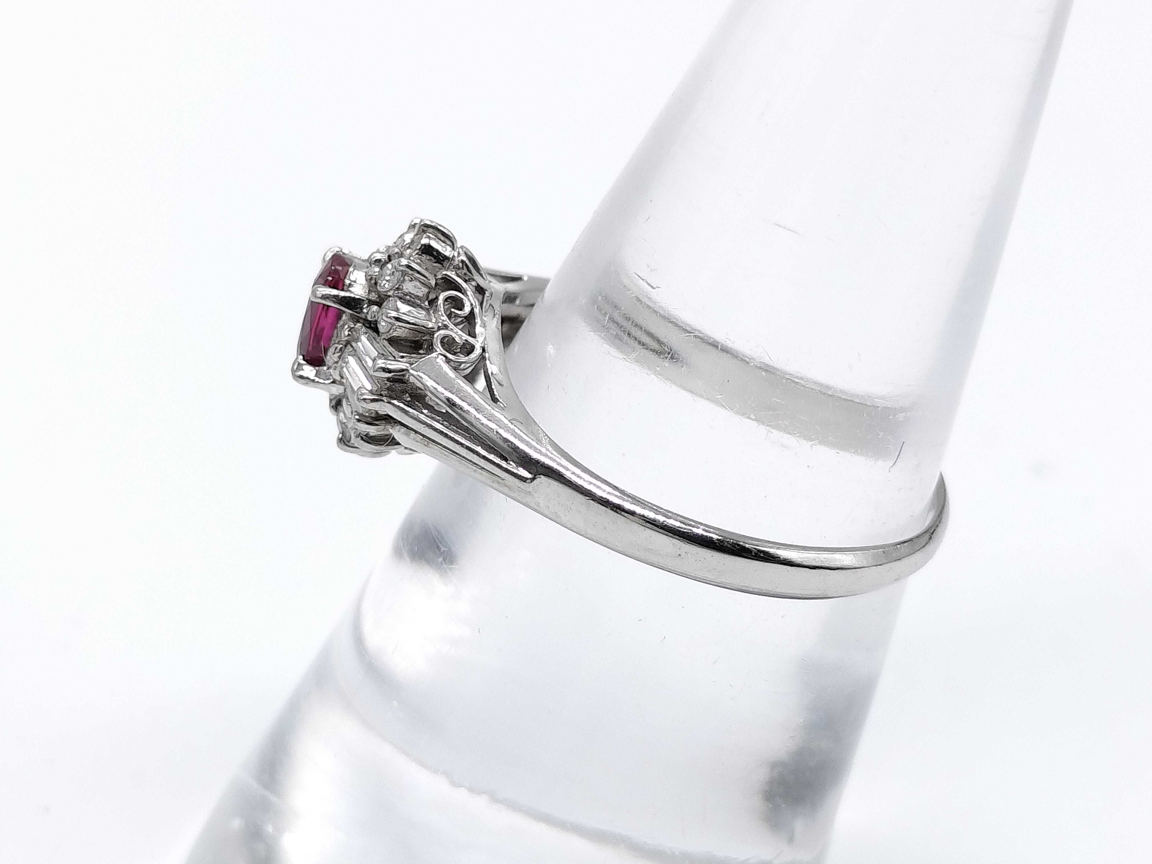 Platinum Ruby and Diamond Cocktail Ring