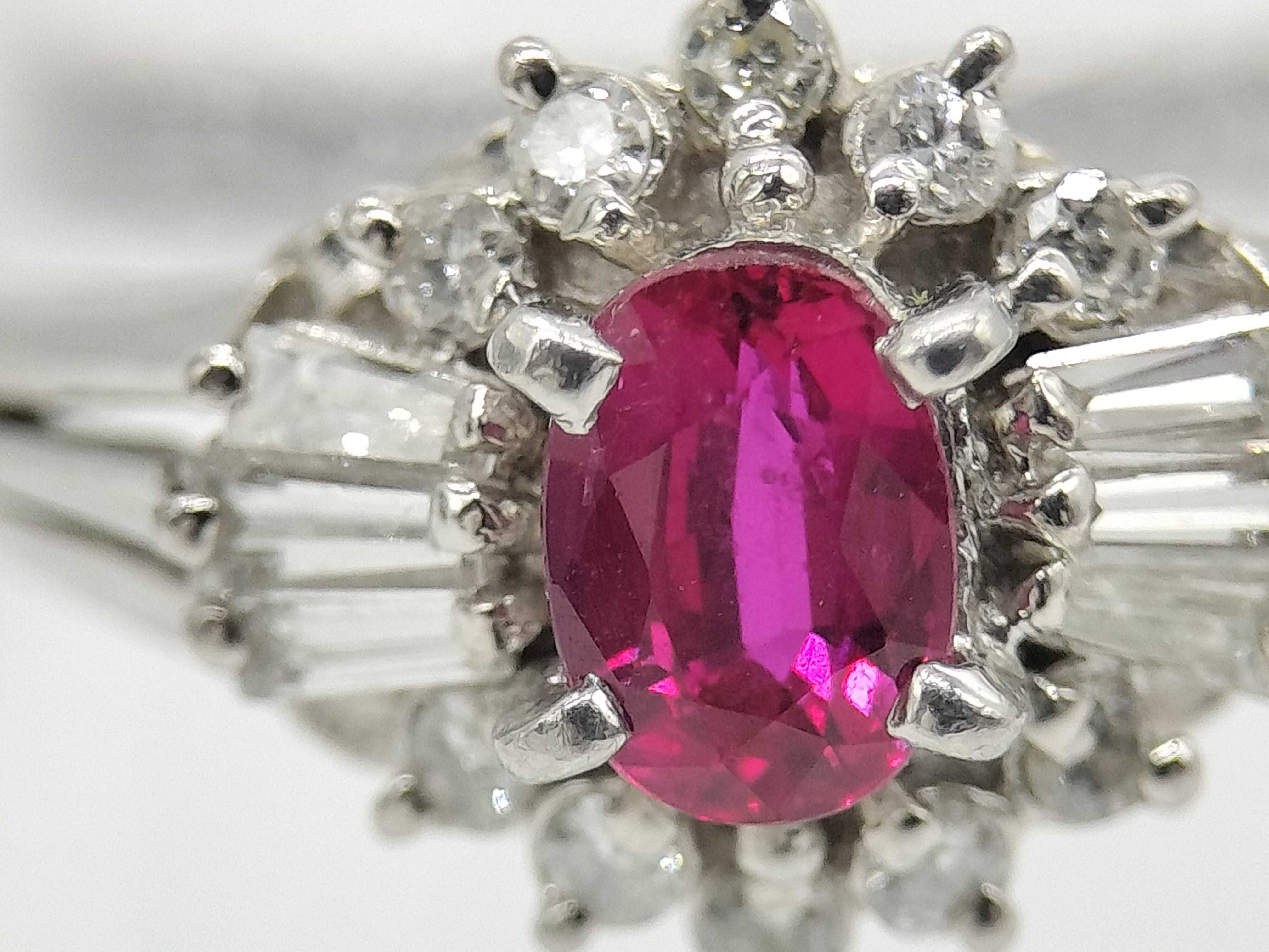 Platinum Ruby and Diamond Cocktail Ring