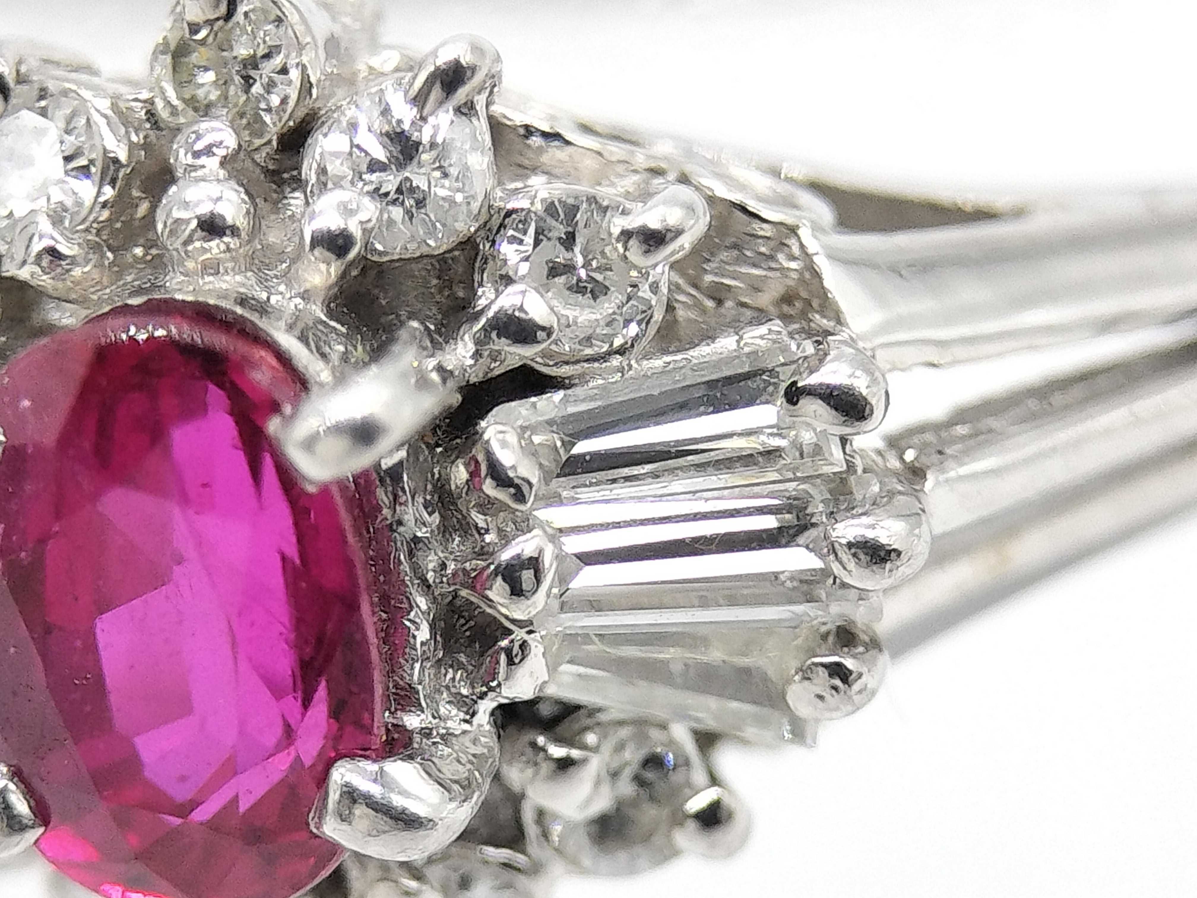 Platinum Ruby and Diamond Cocktail Ring